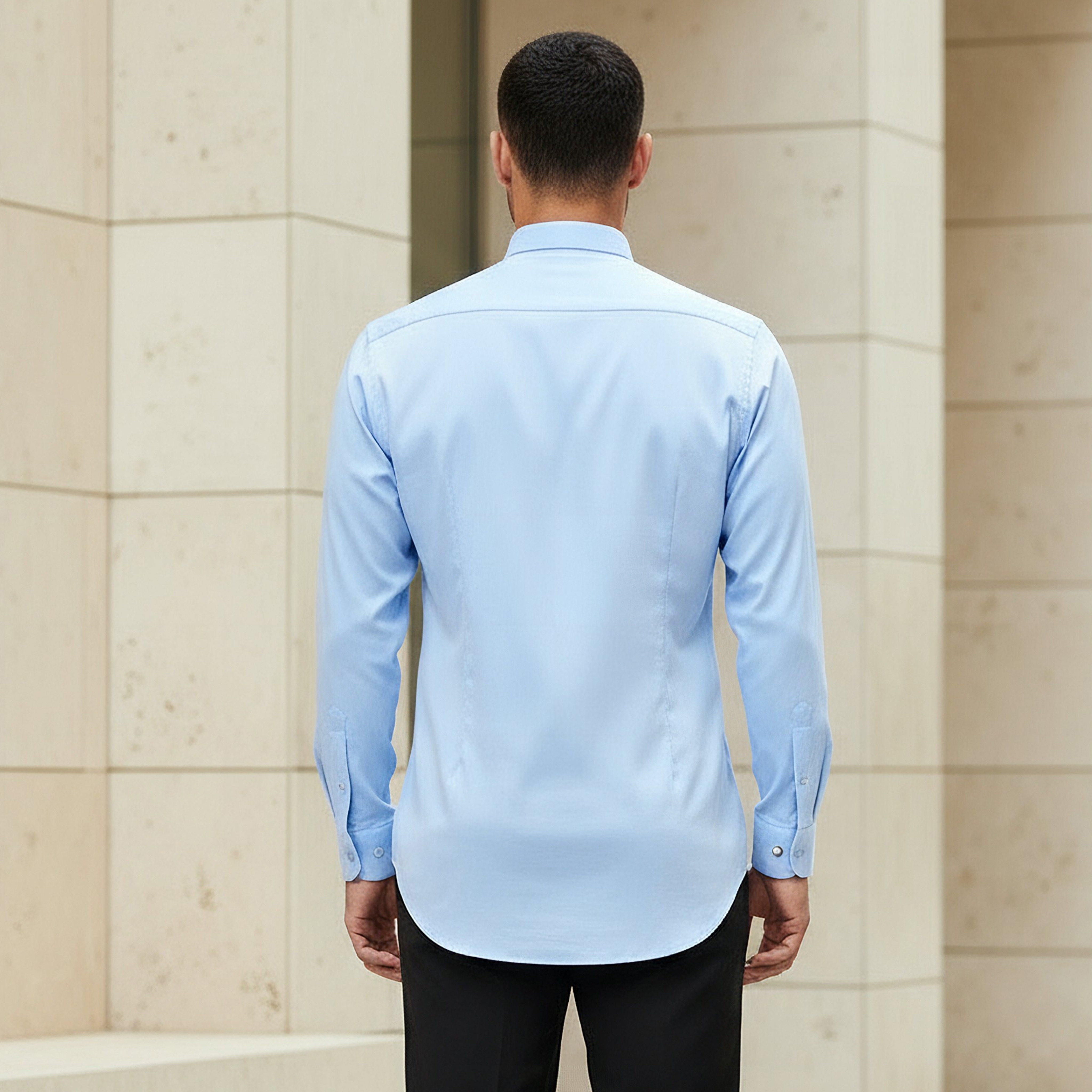 قميص بقصّة عادية وأكمام طويلة وياقة للرجال-men-clothing-shirts-image-3