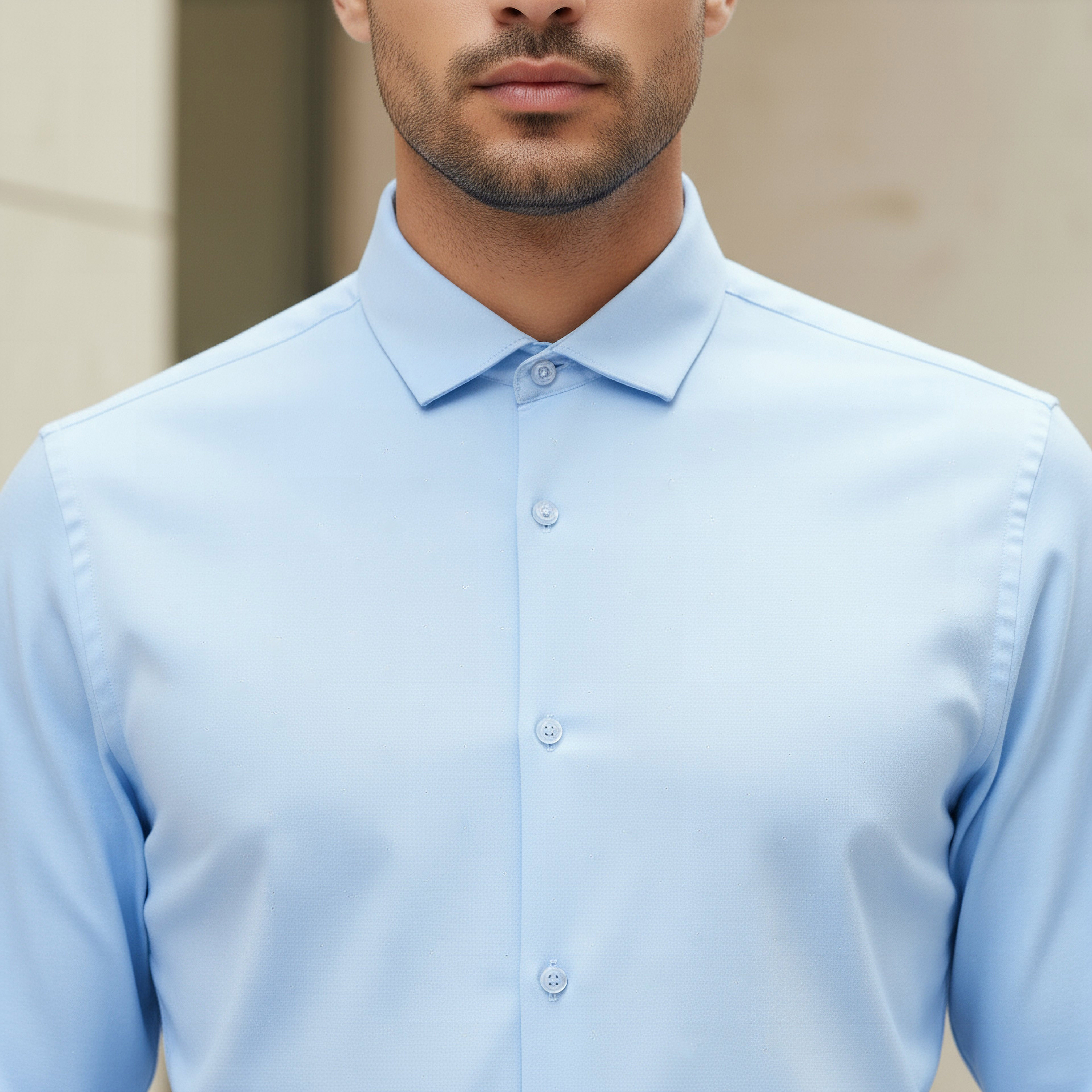 قميص بقصّة عادية وأكمام طويلة وياقة للرجال-men-clothing-shirts-image-7