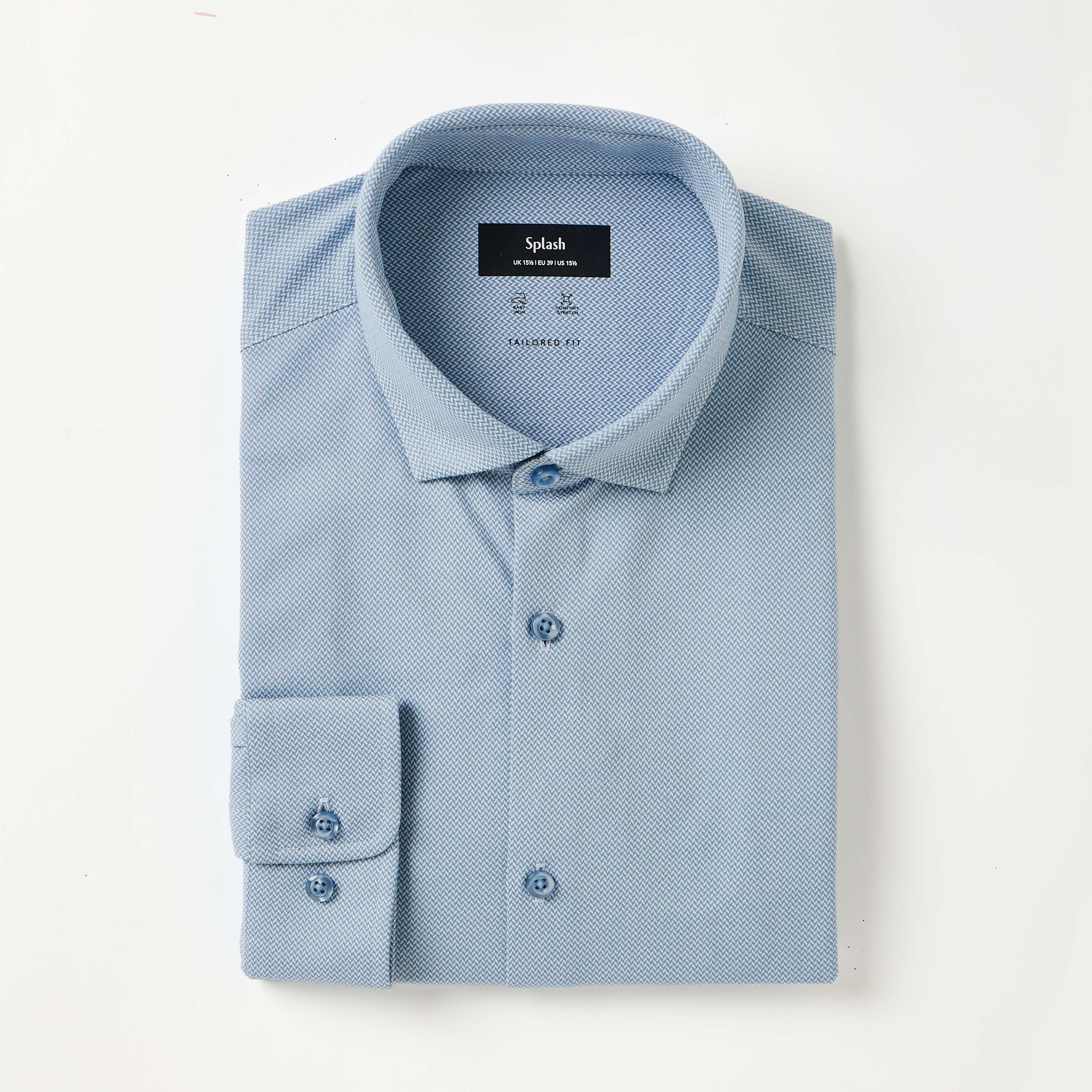 Men Regular Fit Collar Textured Long Sleeve Shirt-men-clothing-shirts-image-5