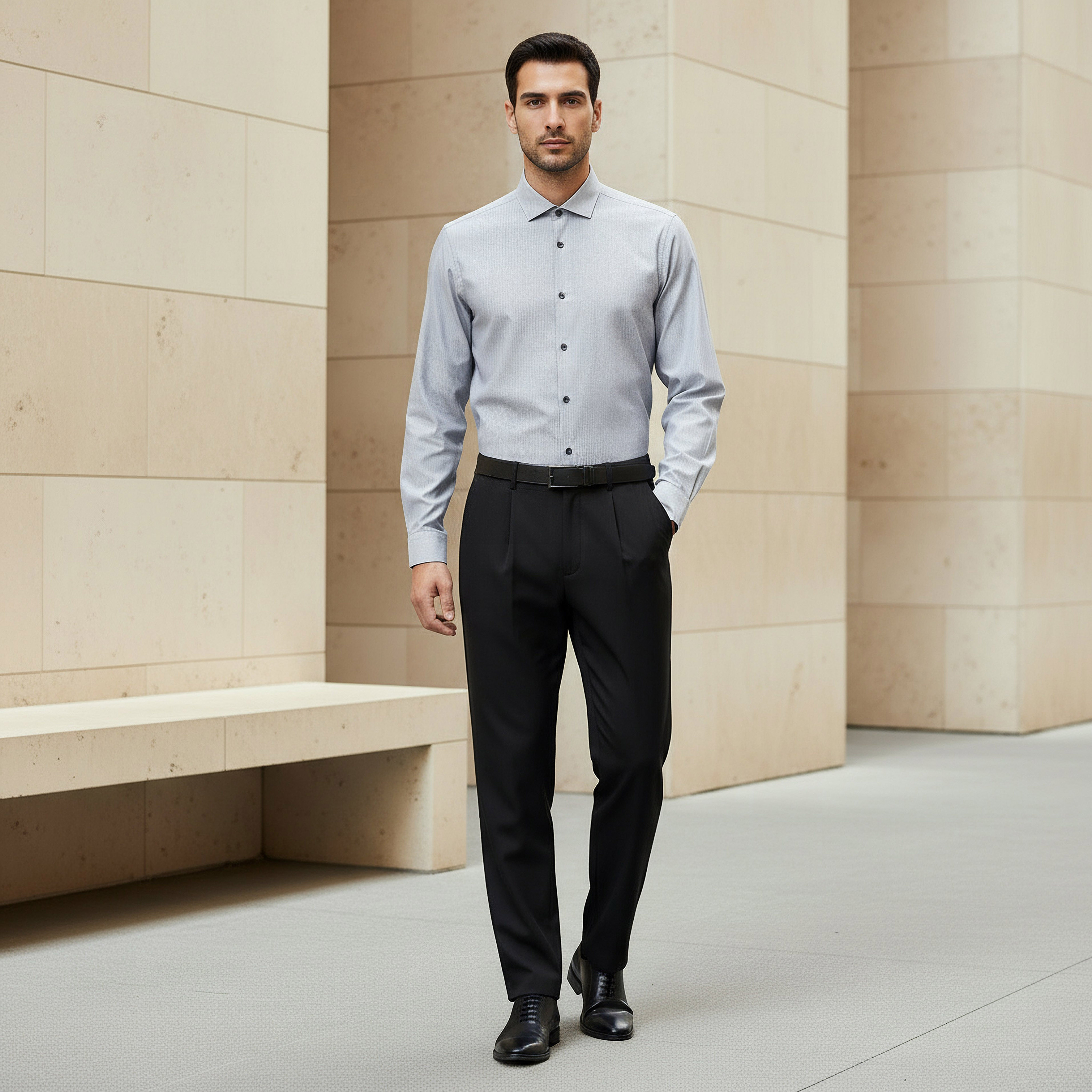 قميص رجالي مخطط بأكمام طويلة وياقة وقصة عادية-men-clothing-shirts-image-4