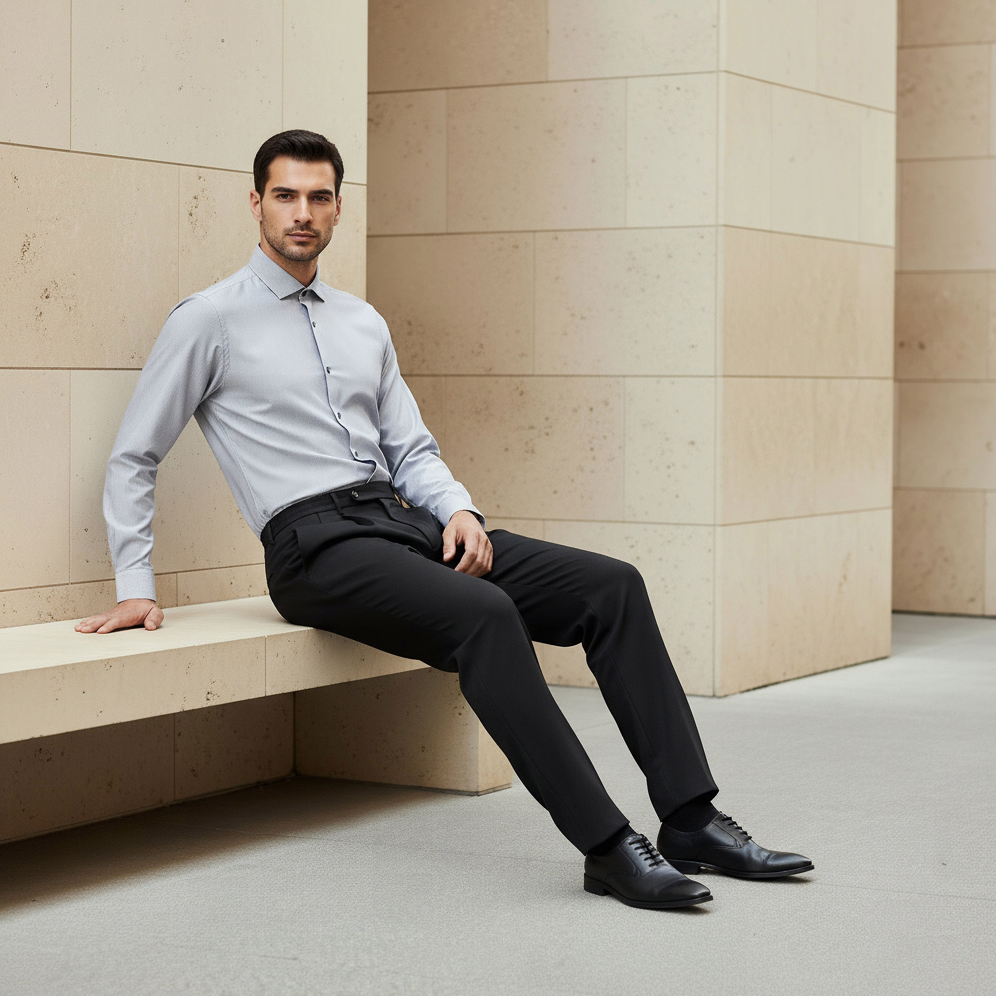 قميص رجالي مخطط بأكمام طويلة وياقة وقصة عادية-men-clothing-shirts-image-5