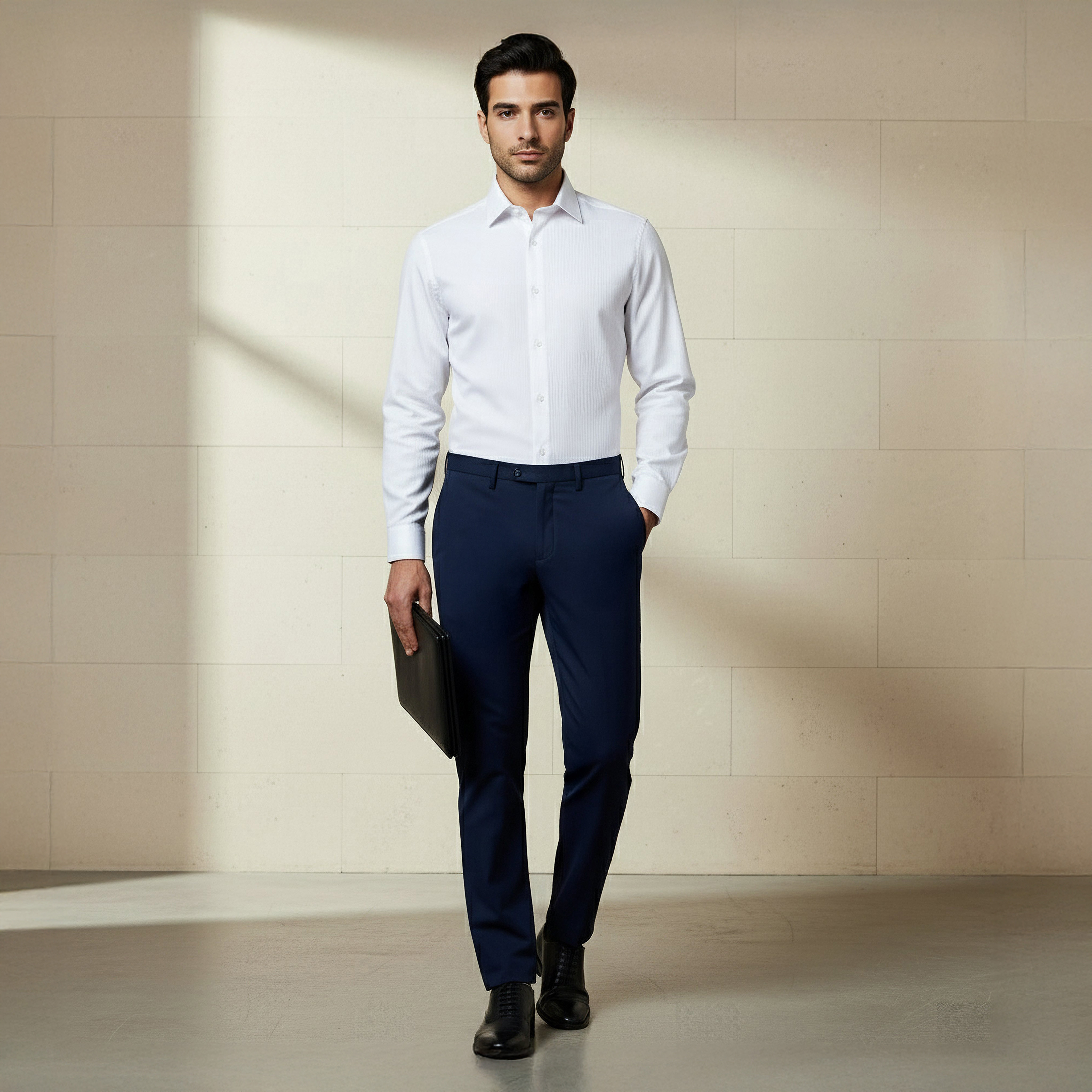 Slim Fit Flexi Waist Trousers-men-clothing-bottoms-trousersandchinos-trousers-image-2
