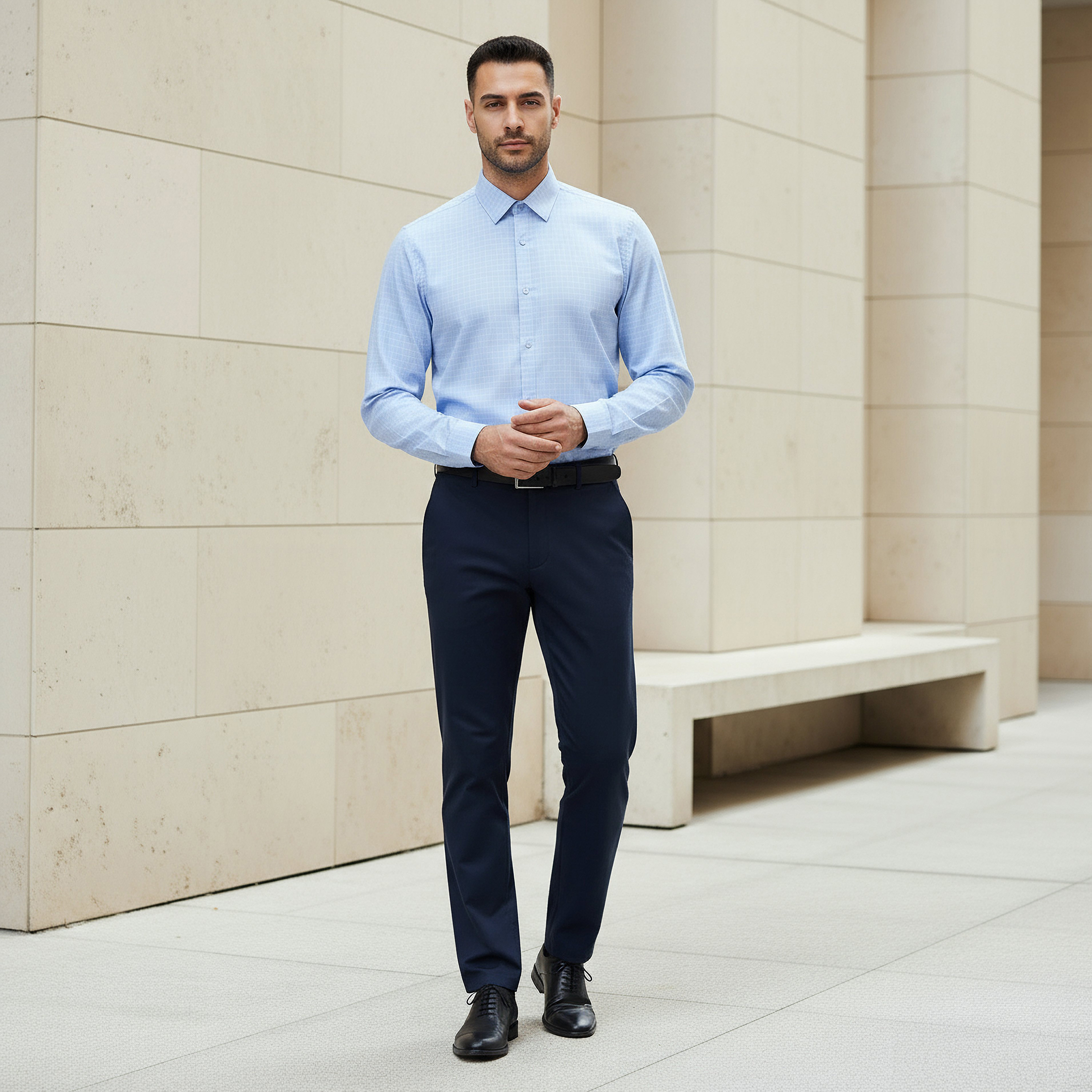 Men Regular Fit Checked Long Sleeve Shirt-men-clothing-shirts-image-4