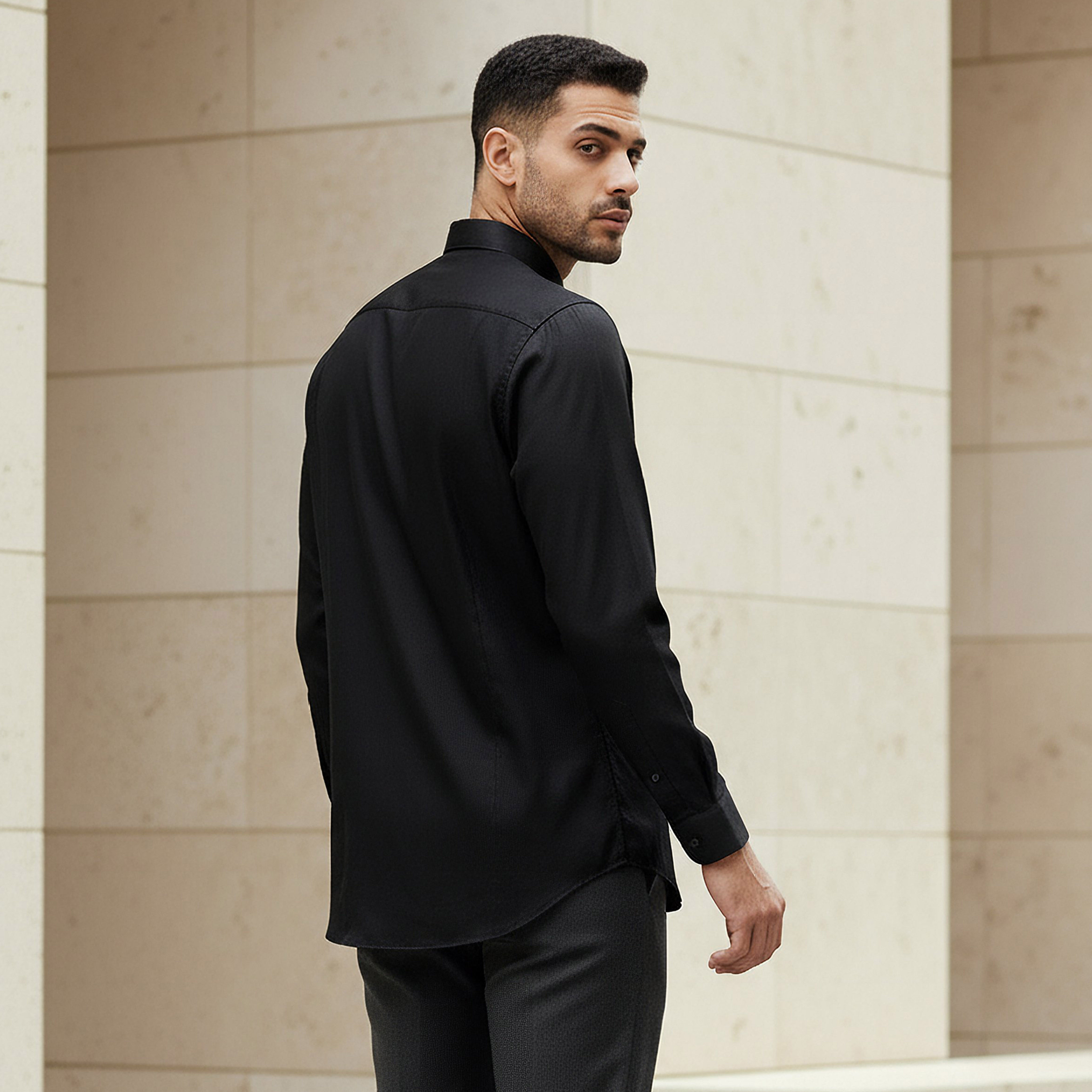 Men Regular Fit Collared Long Sleeve Shirt-men-clothing-shirts-image-3