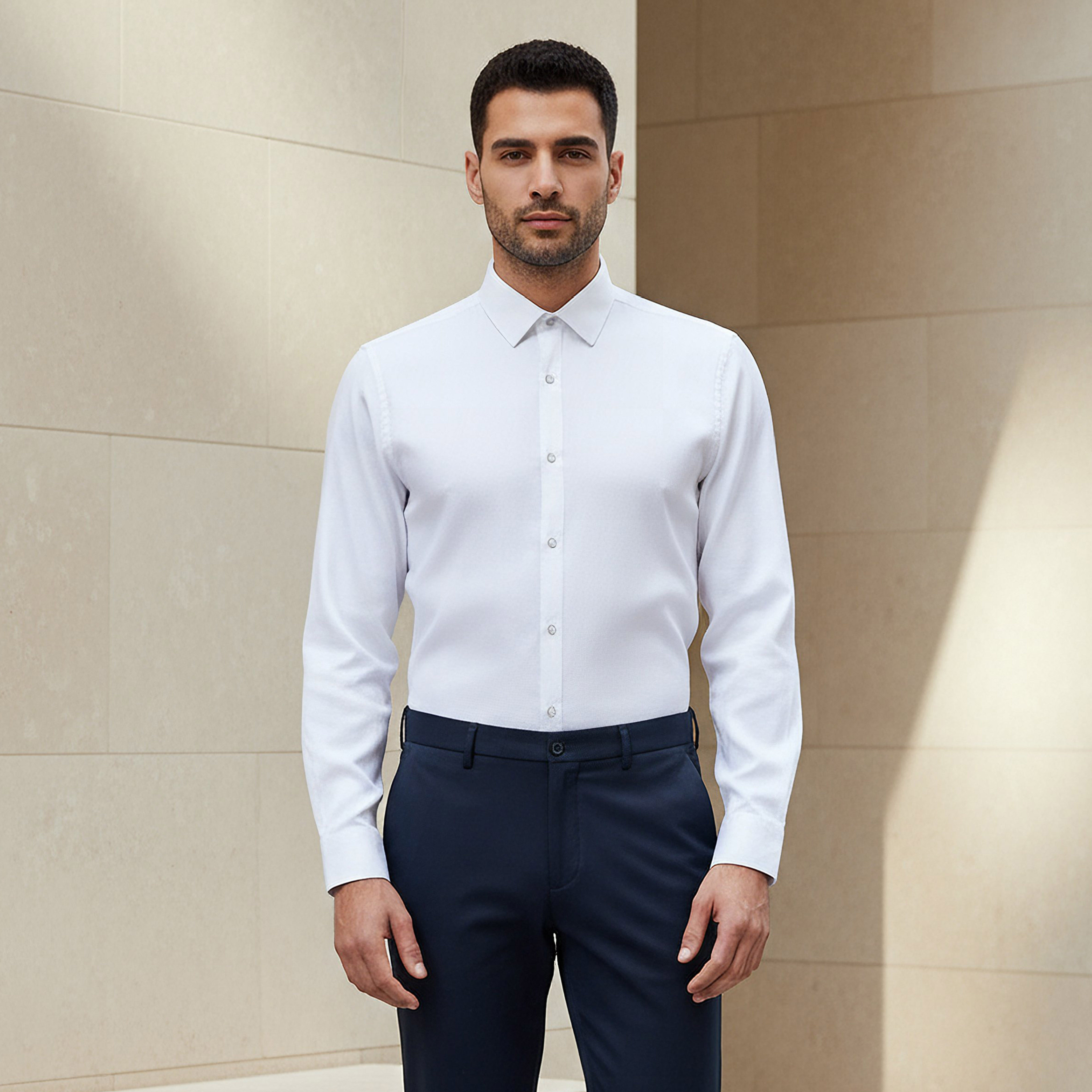 Men Regular Fit Collared Long Sleeve Shirt-men-clothing-shirts-image-1