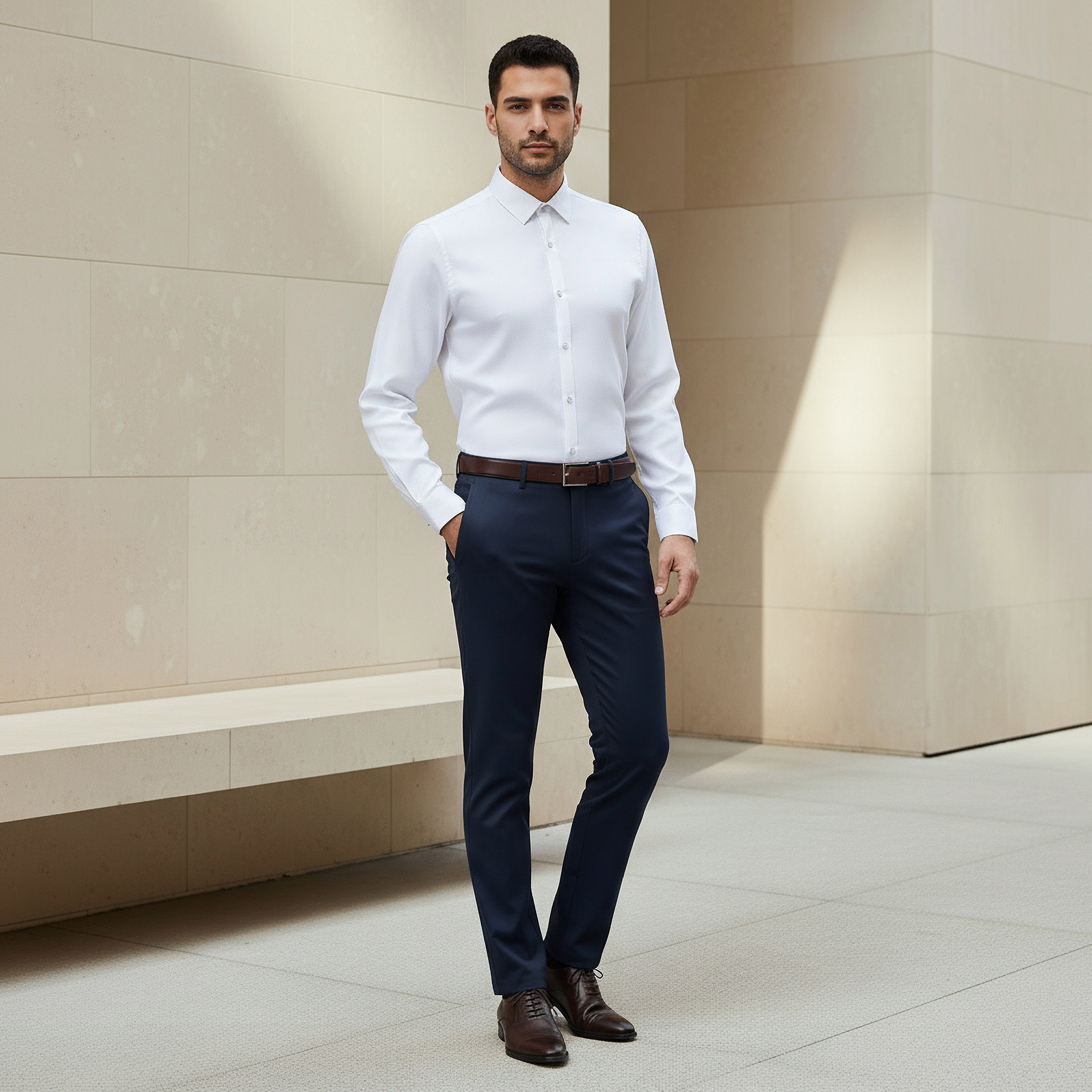 Men Regular Fit Collared Long Sleeve Shirt-men-clothing-shirts-image-4