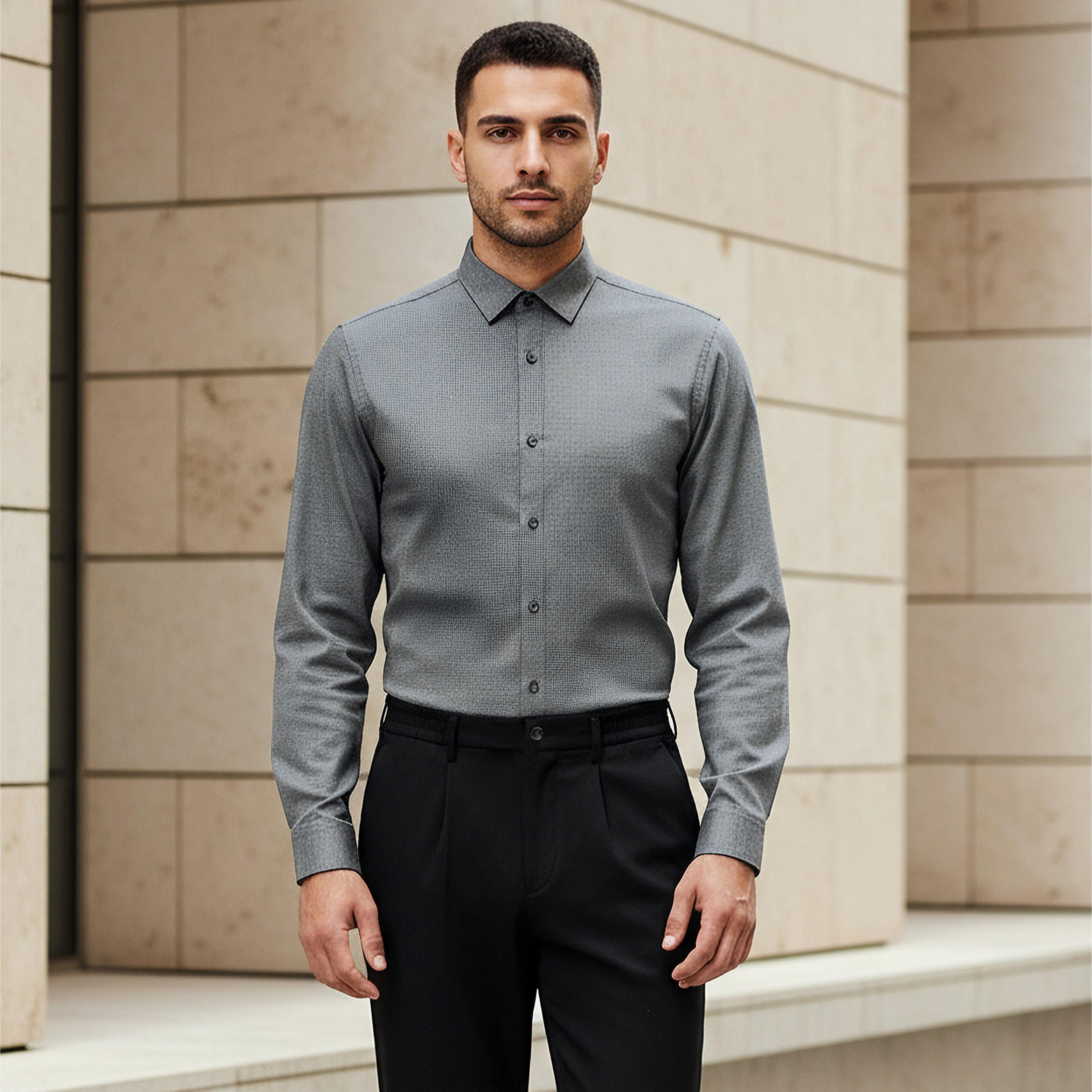 Men Regular Fit Textured Long Sleeve Shirt-men-clothing-shirts-image-1