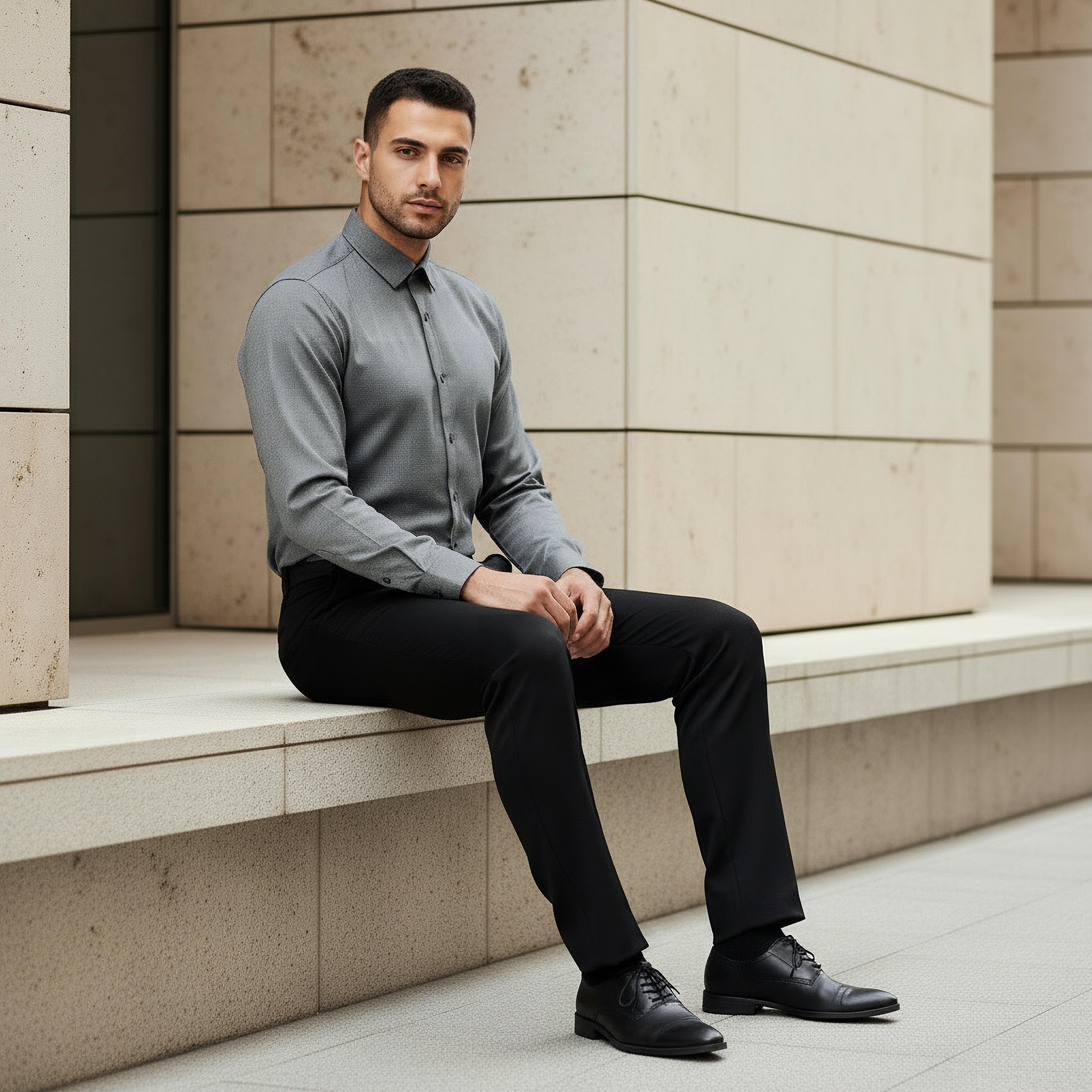 Men Regular Fit Textured Long Sleeve Shirt-men-clothing-shirts-image-5