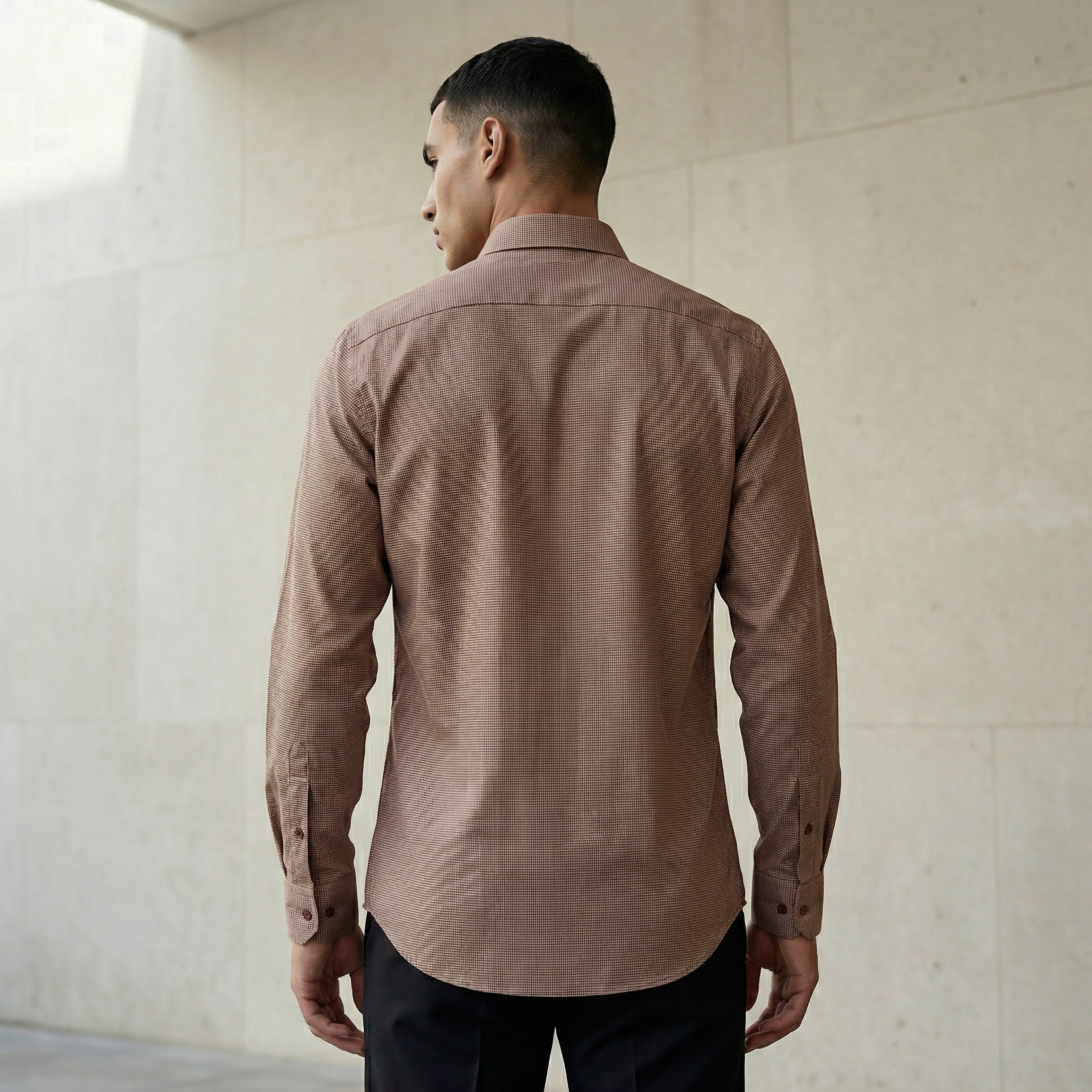 Men Regular Fit Collared Textured Long Sleeves Shirt-men-clothing-shirts-image-4