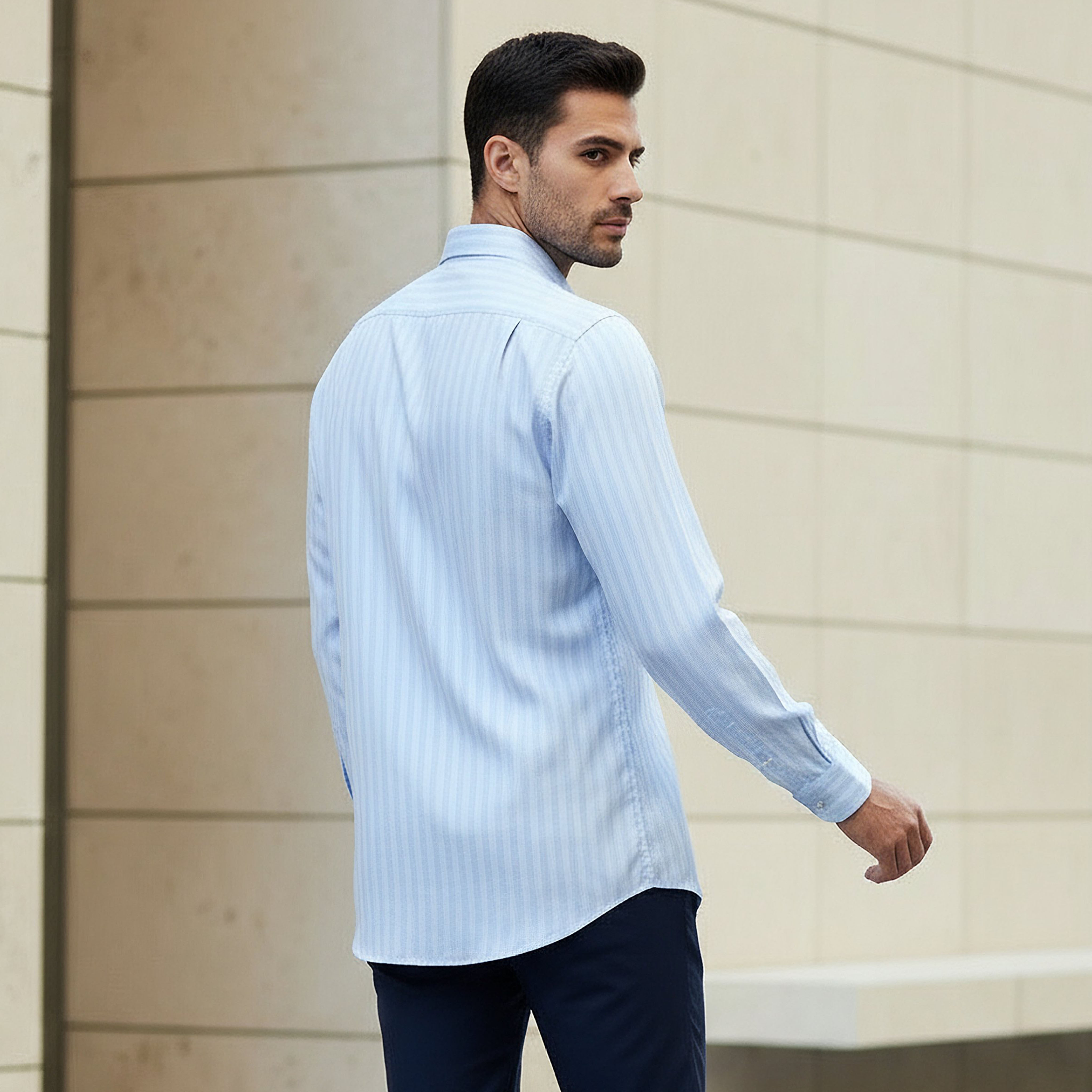 Men Regular Fit Striped Long Sleeve Shirt-men-clothing-shirts-image-3