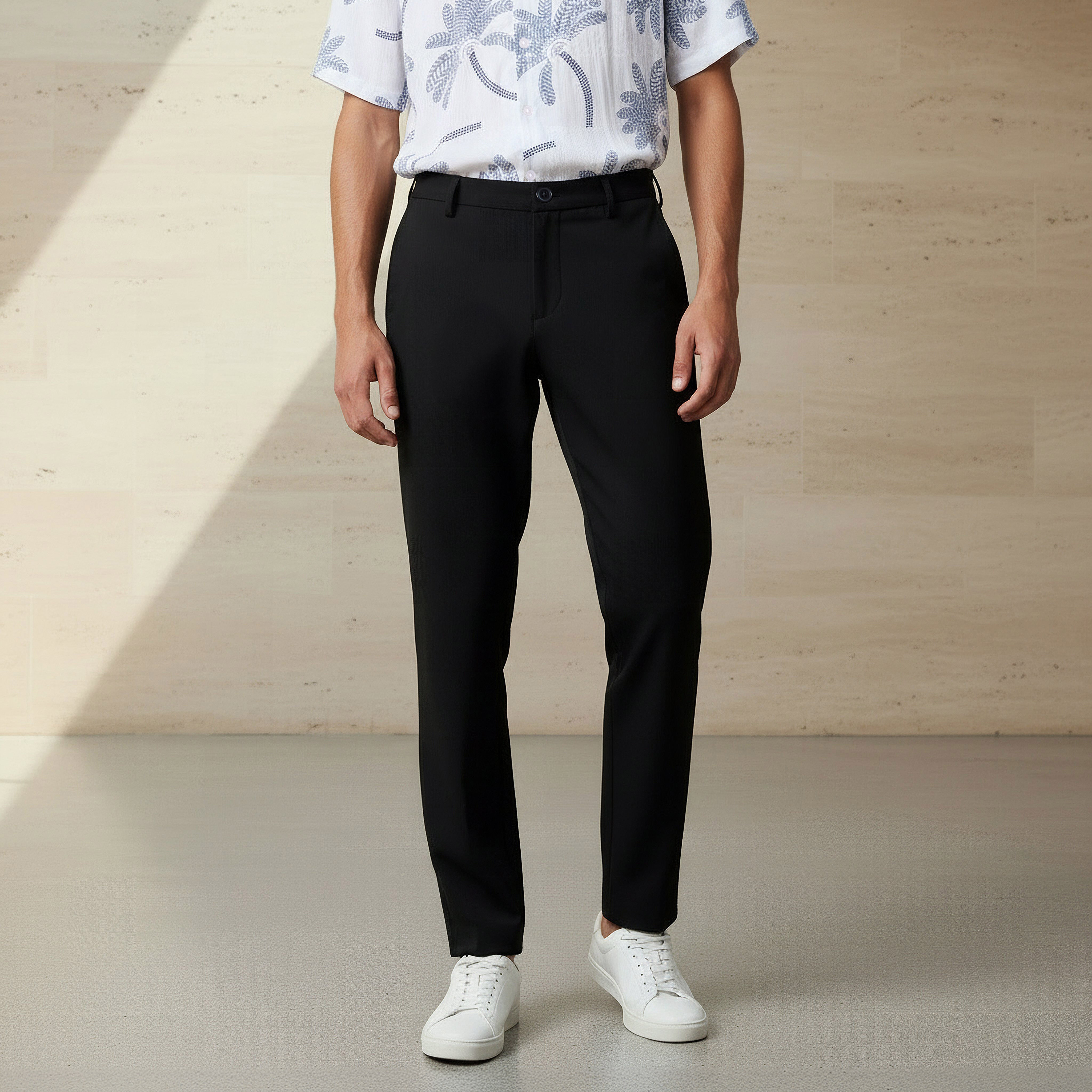 Slim Fit Flexi Waist Trousers-men-clothing-bottoms-trousersandchinos-trousers-image-1