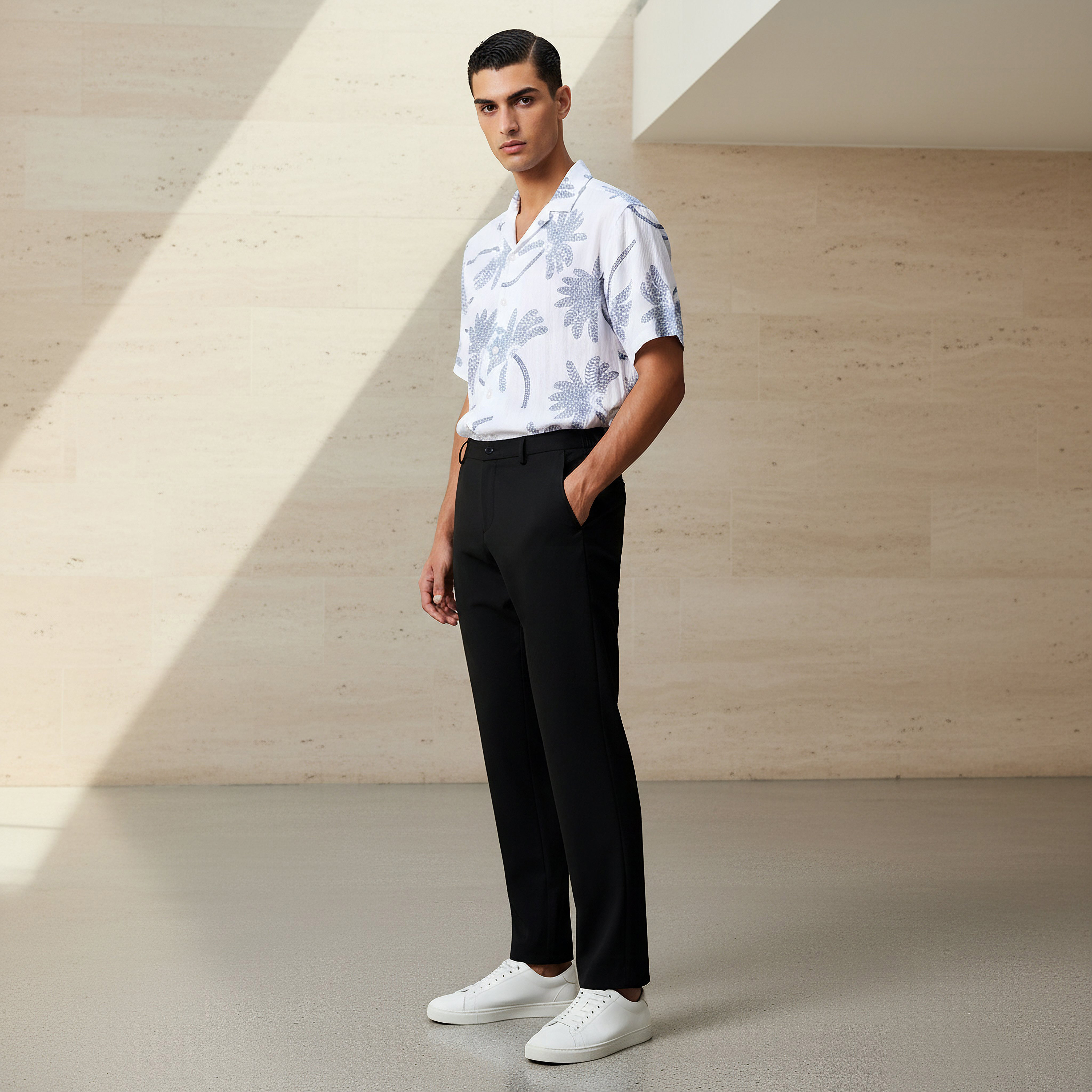 Slim Fit Flexi Waist Trousers-men-clothing-bottoms-trousersandchinos-trousers-image-2