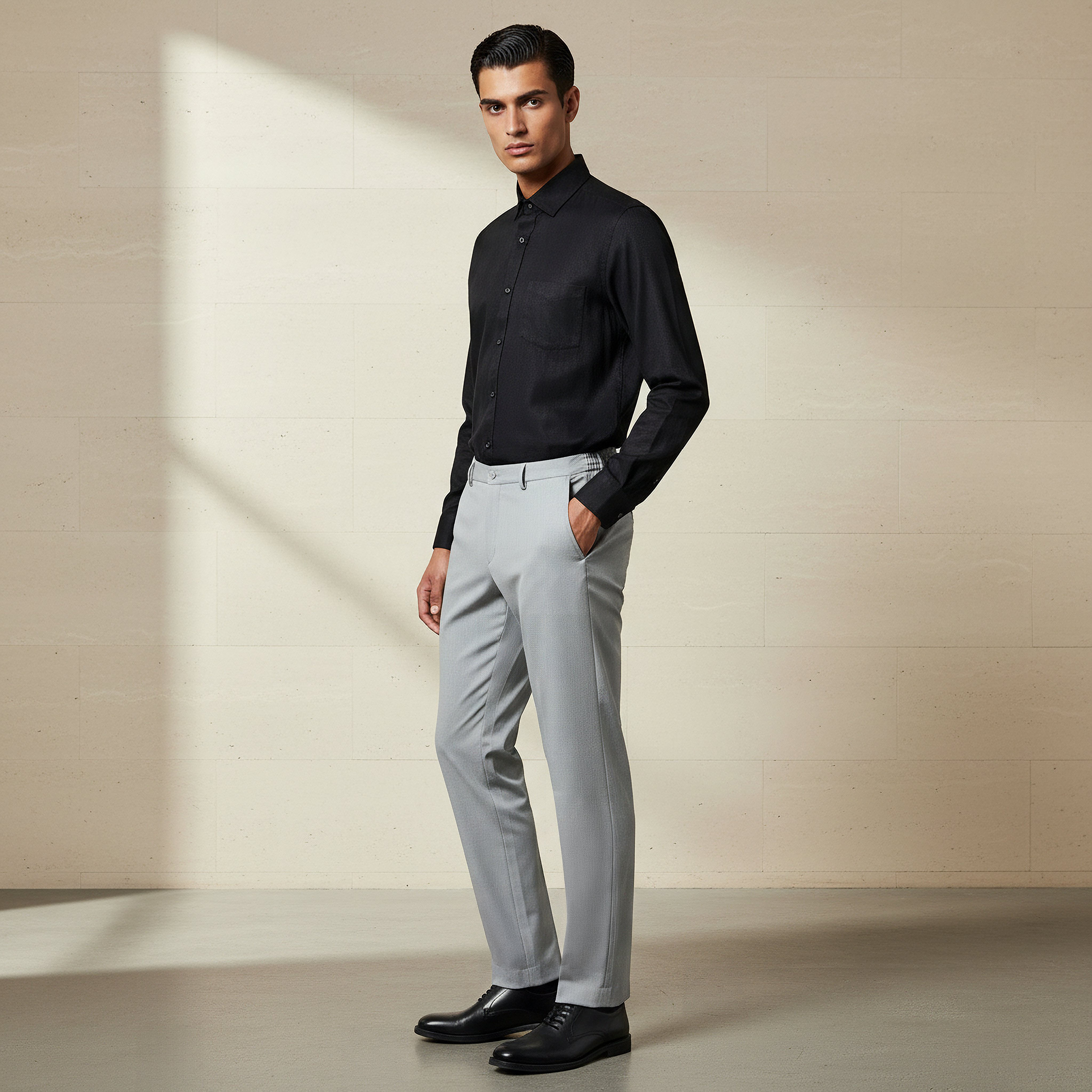 Slim Fit Flexi Waist Trousers-men-clothing-bottoms-trousersandchinos-trousers-image-2