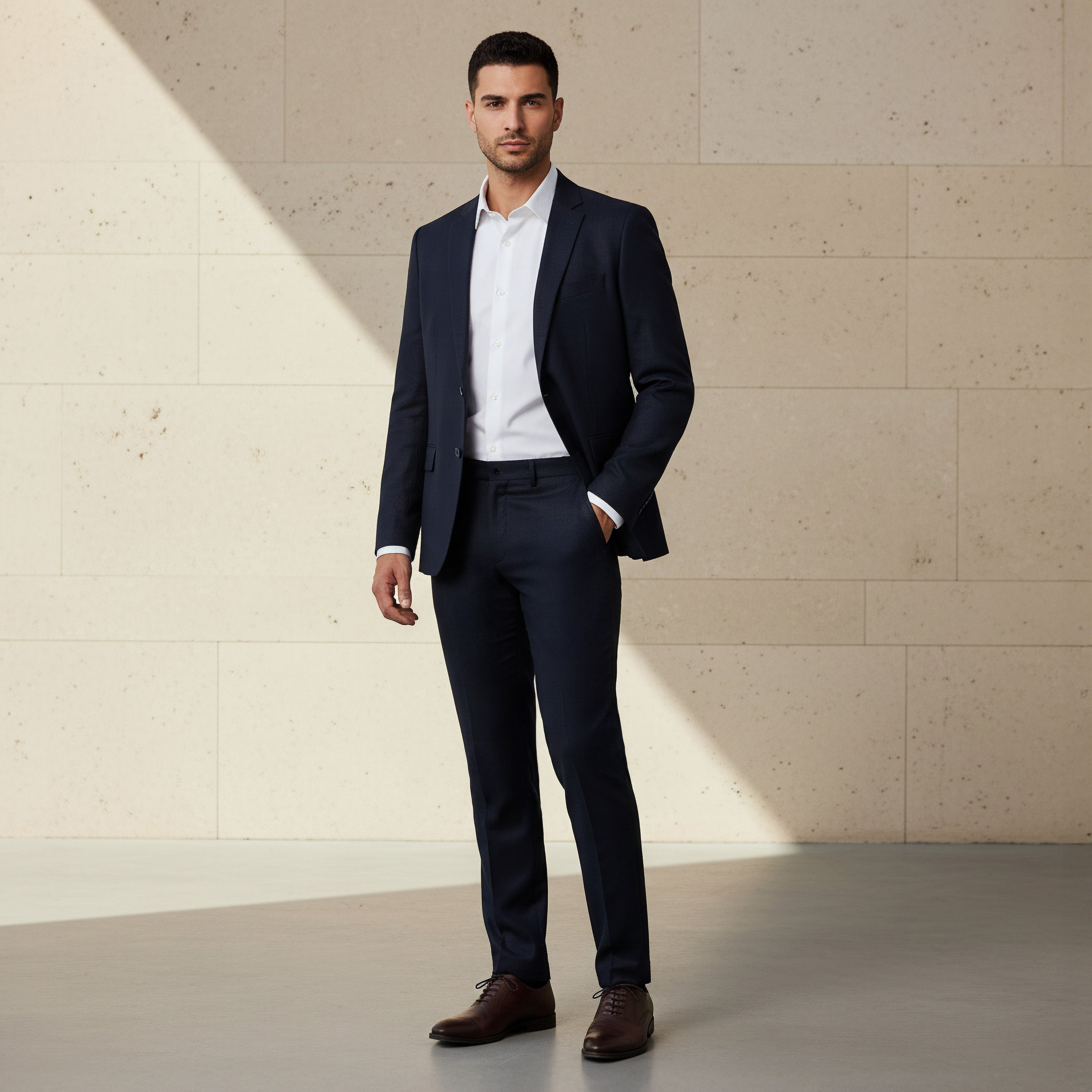 Men Slim Fit Herringbone Linen Blend Blazer-men-winterwear-jacketsandblazers-image-3