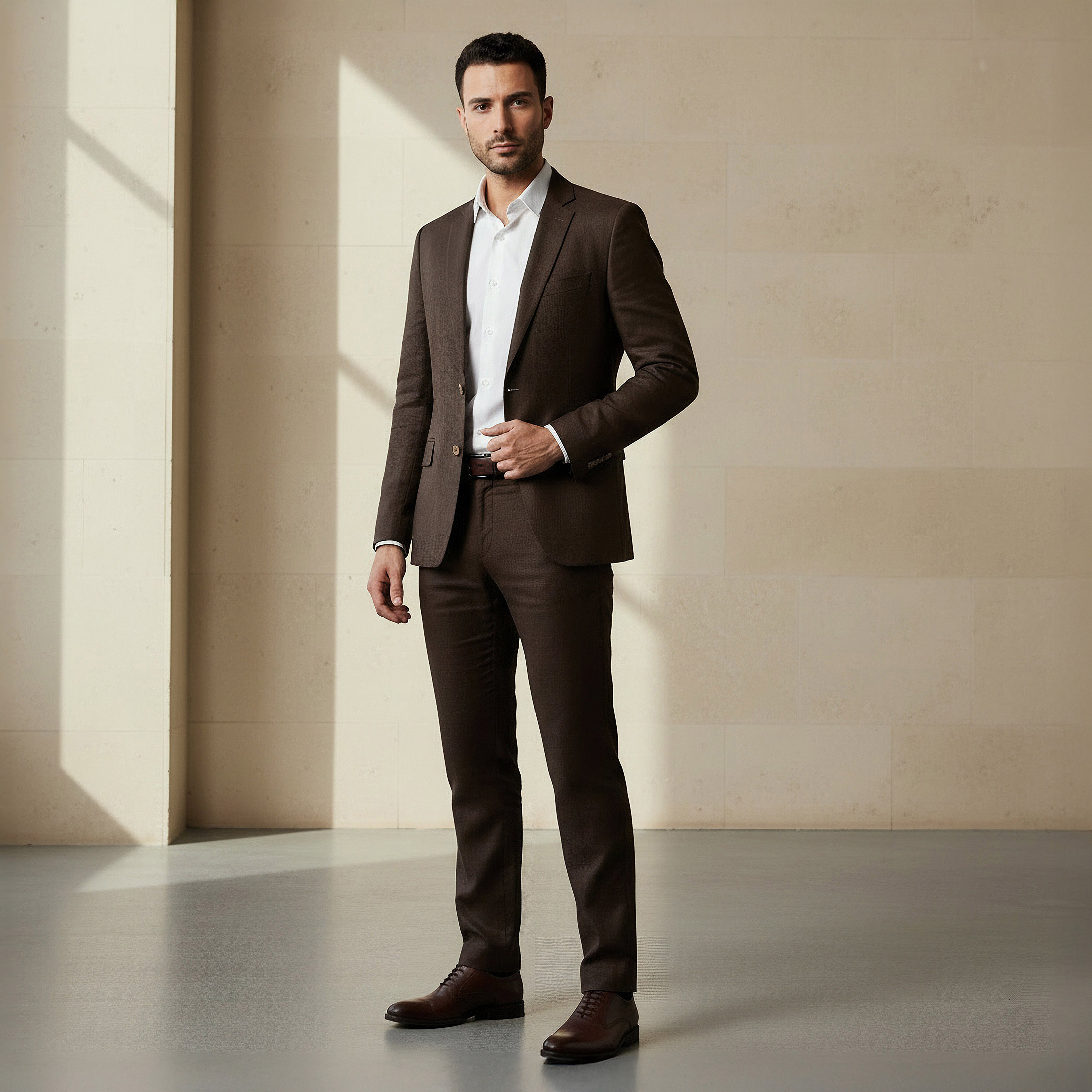 Men Slim Fit Herringbone Linen Blend Blazer-men-winterwear-jacketsandblazers-image-3