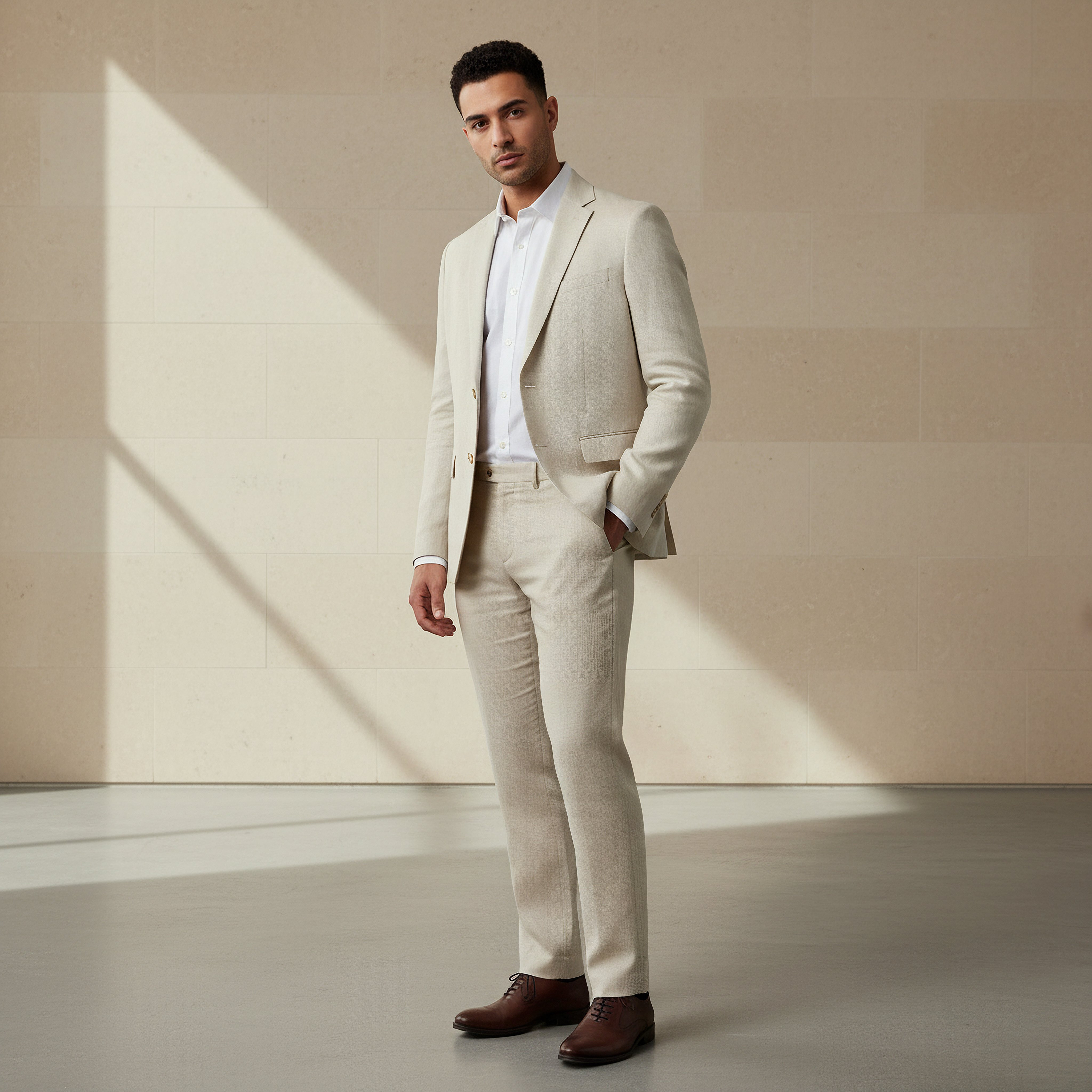 بليزر من مزيج الكتان هيرينغبون بقصّة سليم-men-winterwear-jacketsandblazers-image-2