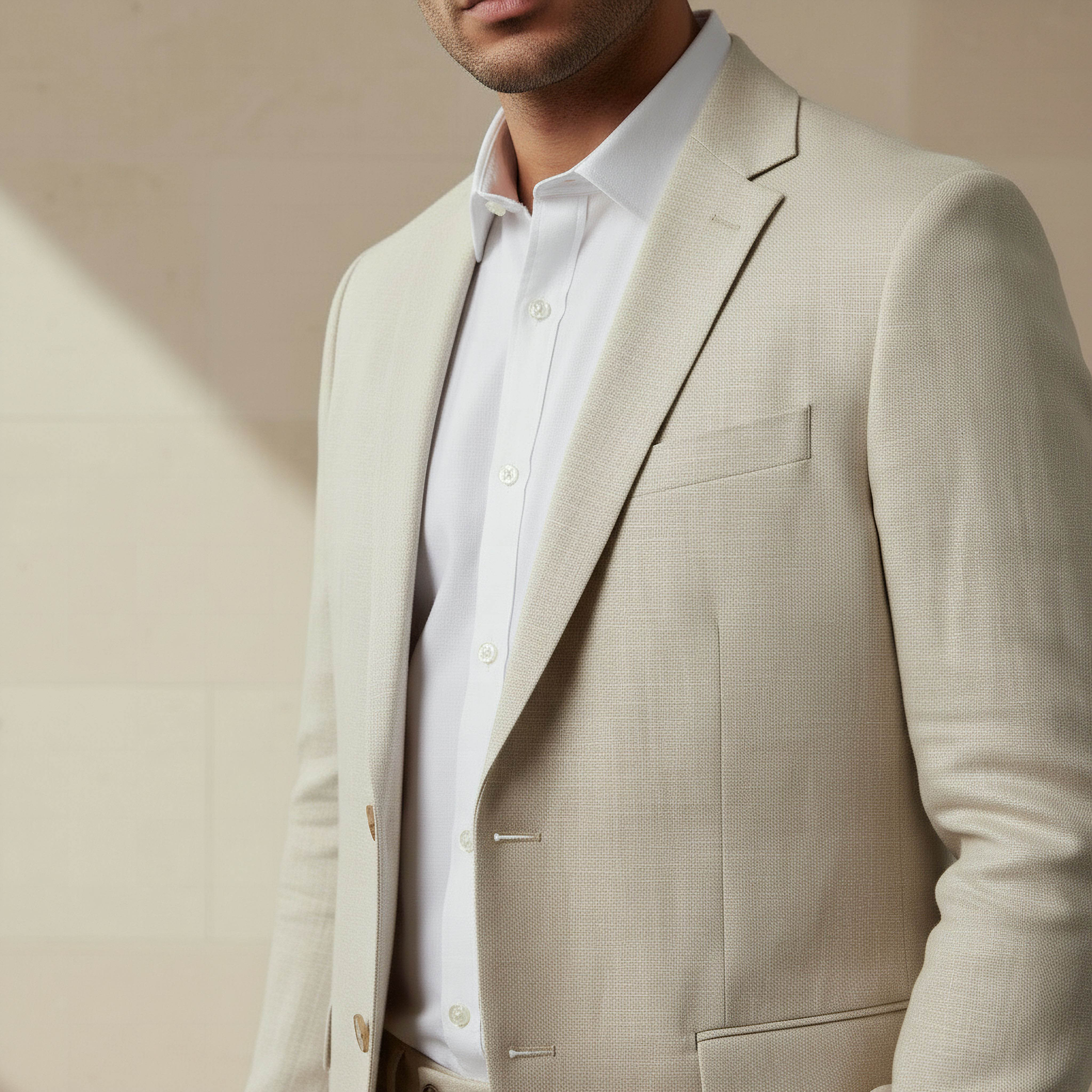 Men Slim Fit Herringbone Linen Blend Blazer-men-winterwear-jacketsandblazers-image-4