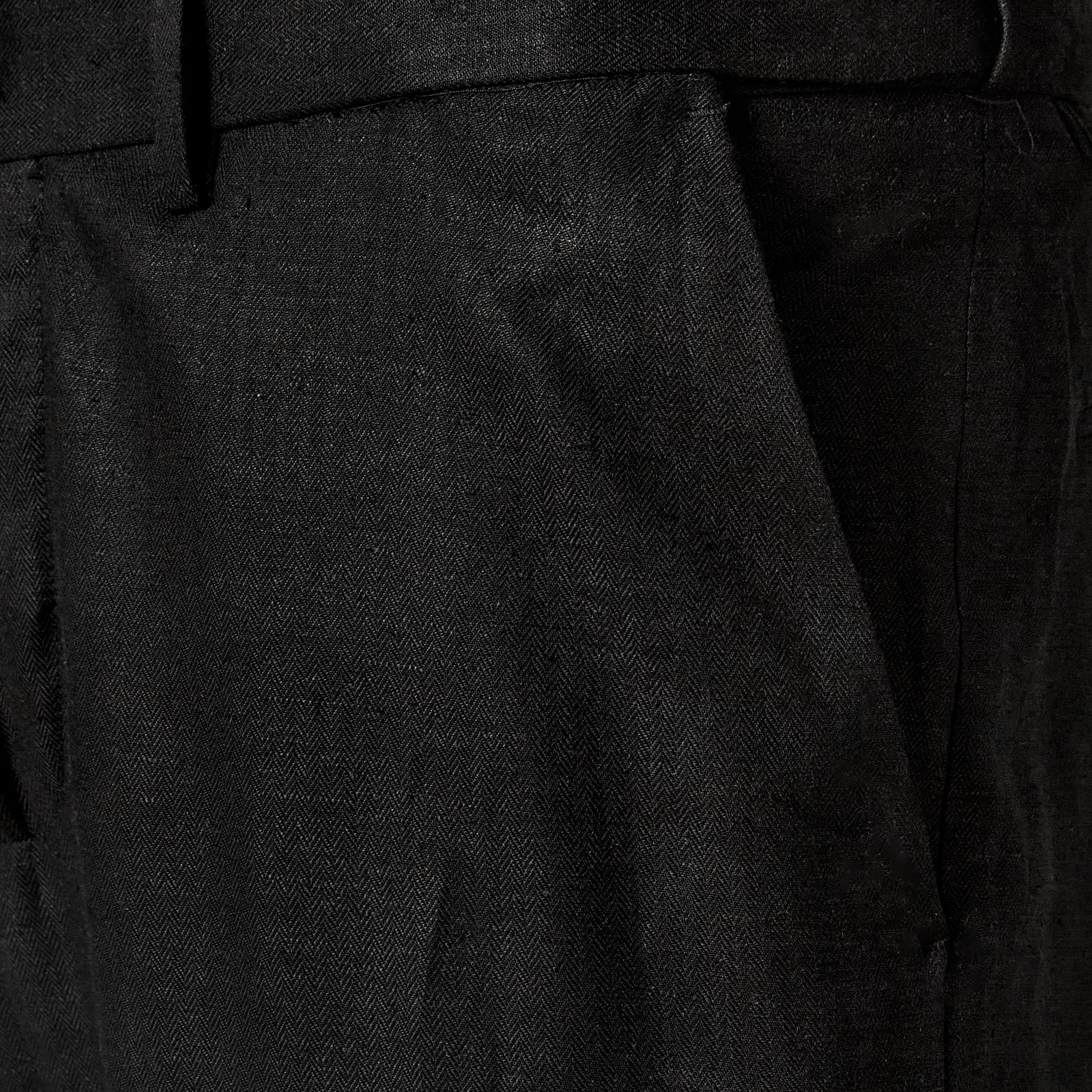 Slim Fit Linen Blend Flexi Waist Formal Trousers-men-clothing-coordsets-image-2