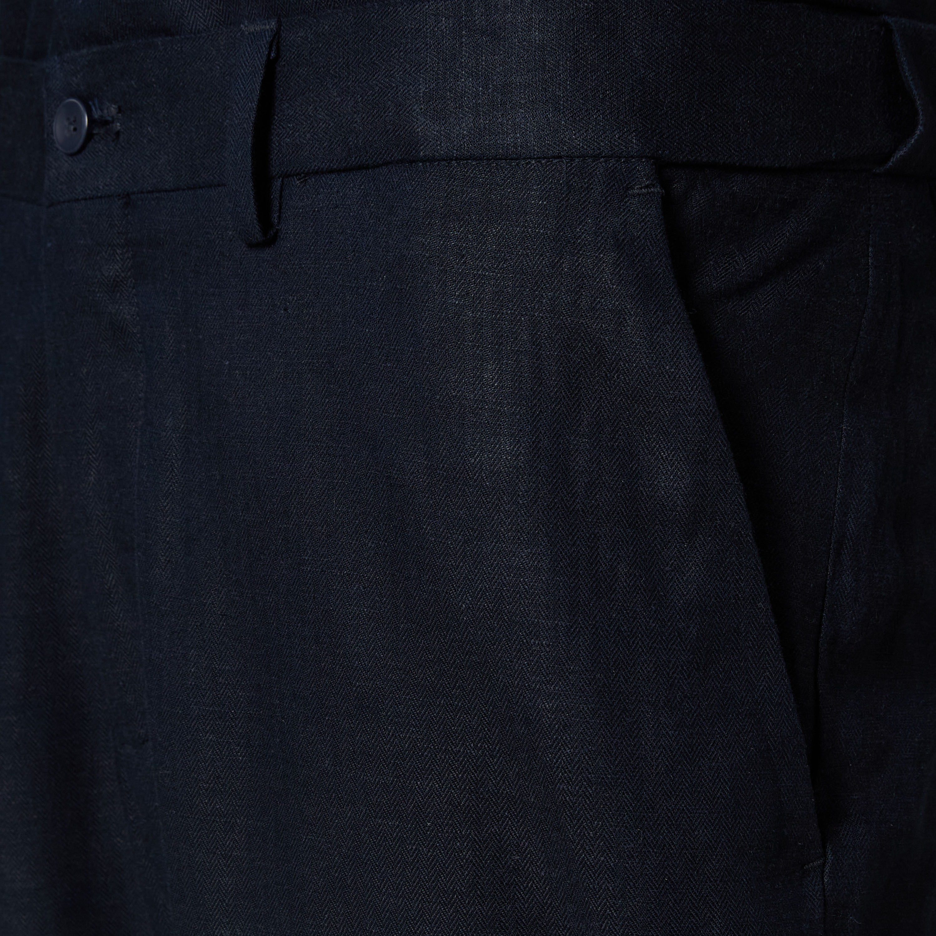 Slim Fit Linen Blend Flexi Waist Formal Trousers-men-clothing-coordsets-image-2