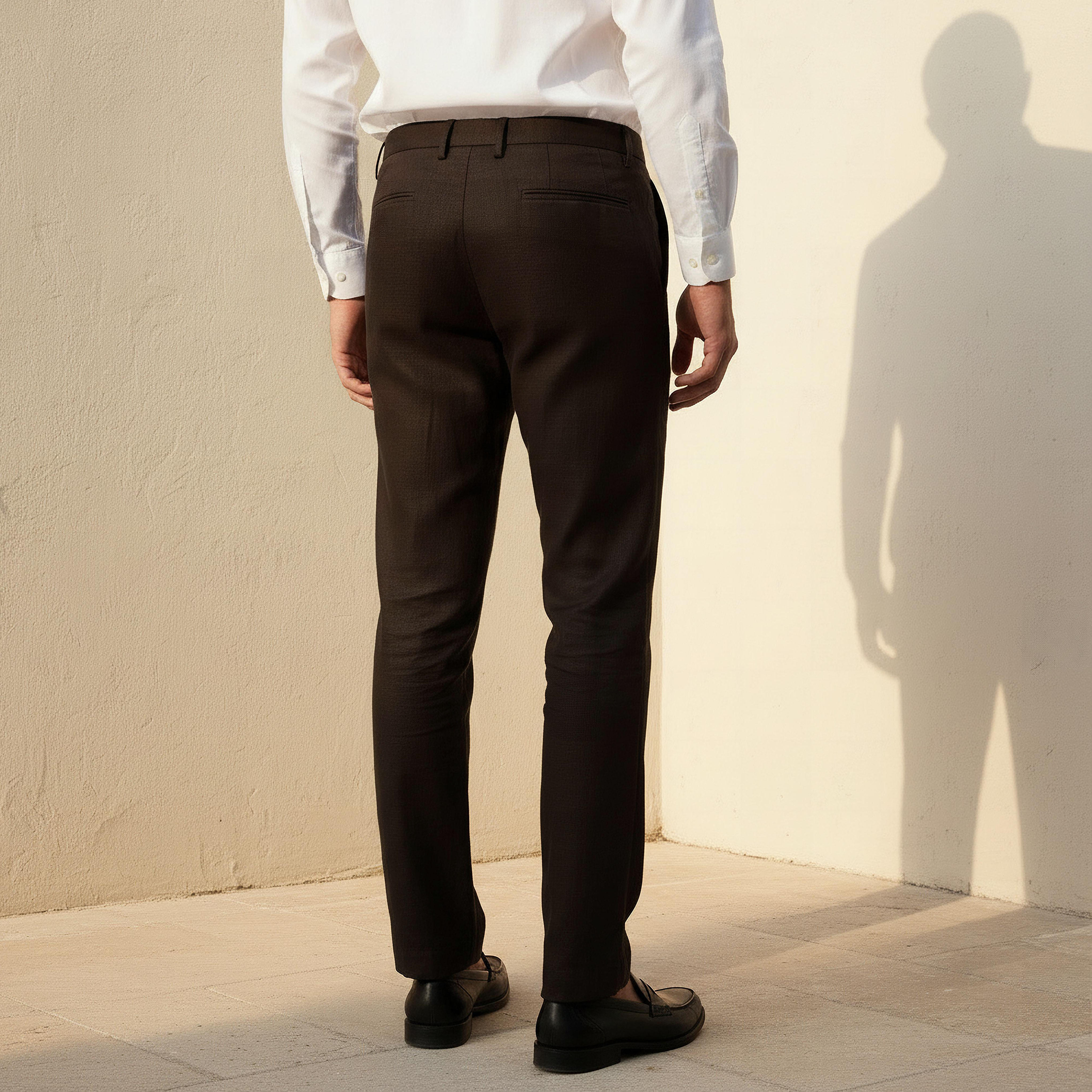 Slim Fit Linen Blend Flexi Waist Formal Trousers-men-clothing-coordsets-image-4