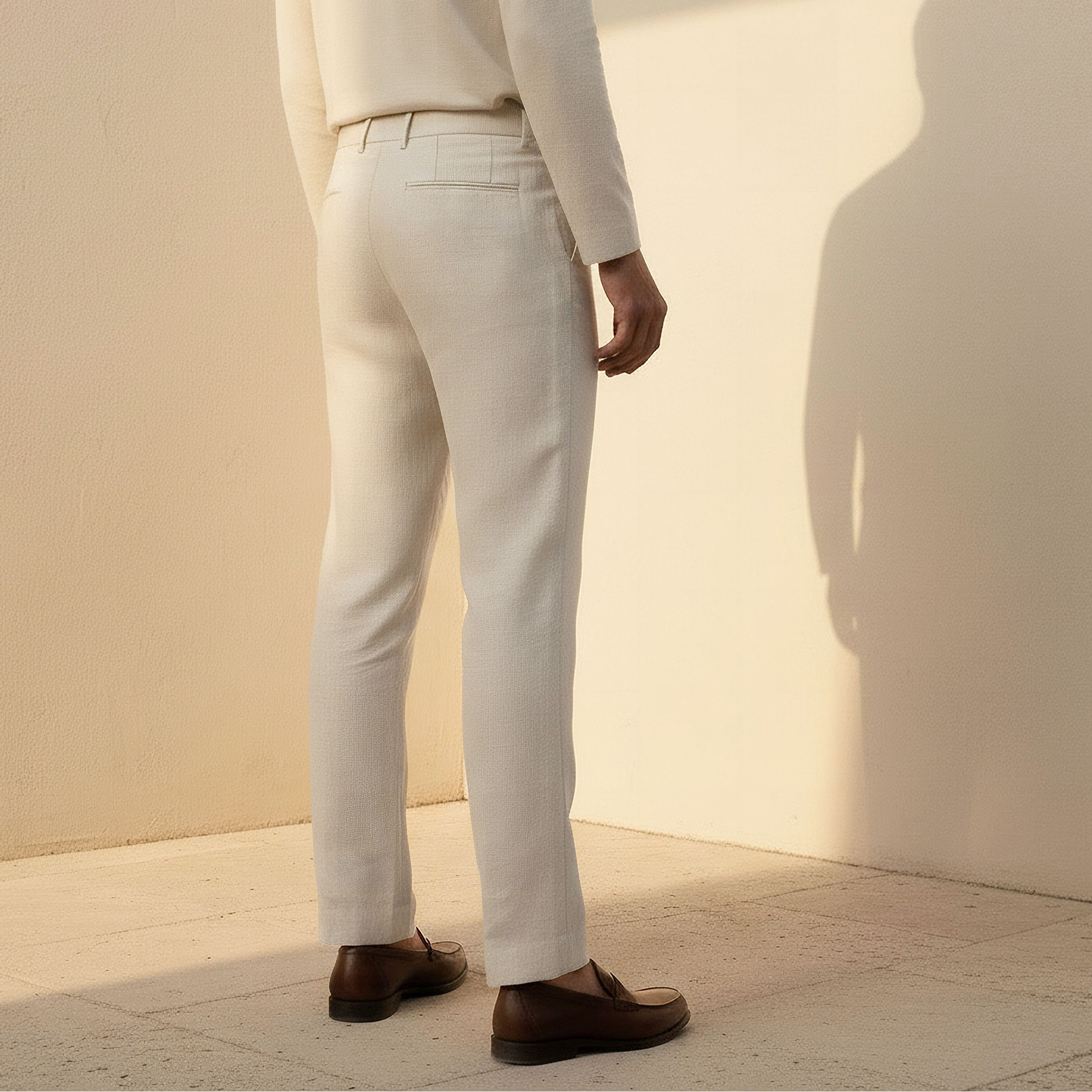Slim Fit Linen Blend Flexi Waist Formal Trousers-men-clothing-coordsets-image-4