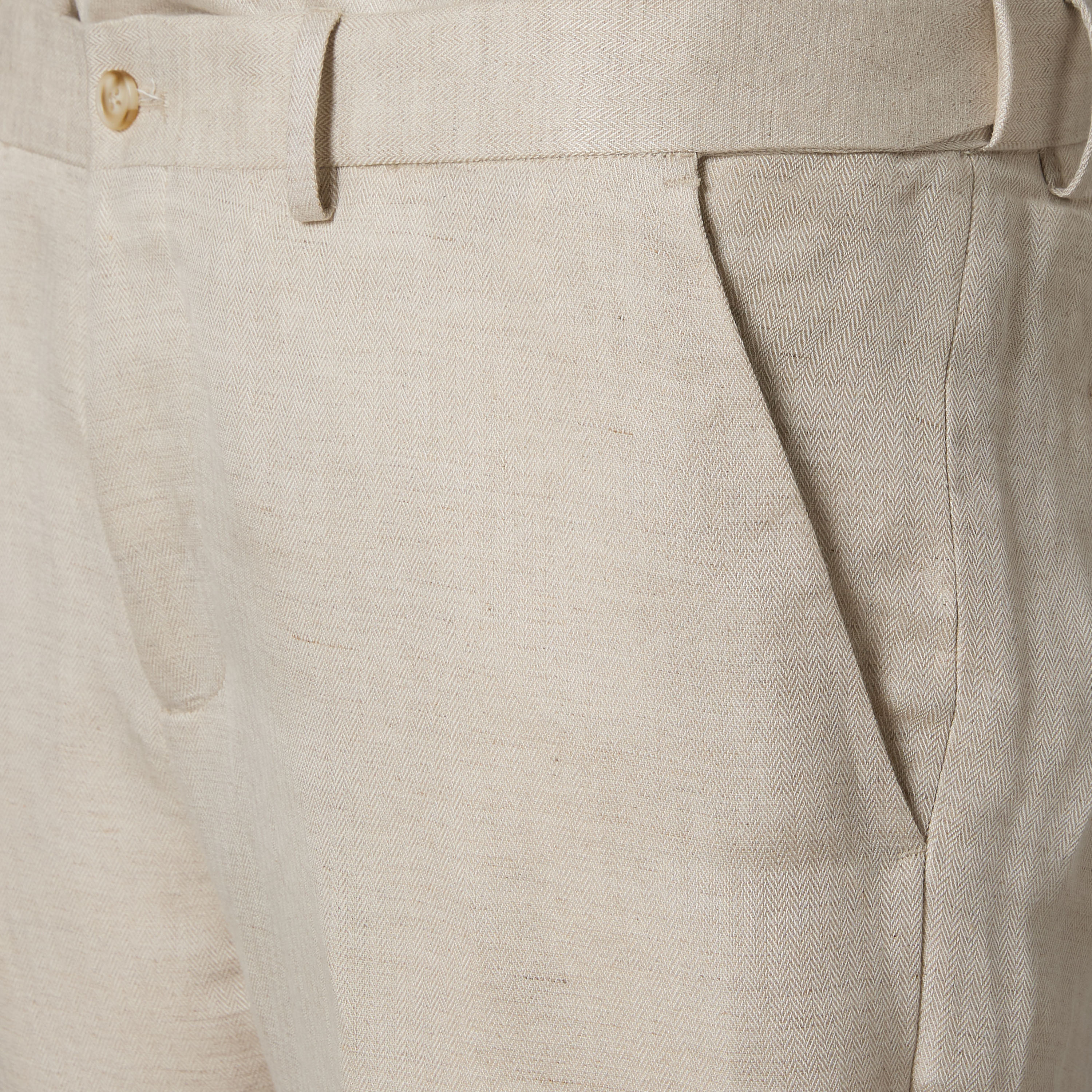 Slim Fit Linen Blend Flexi Waist Formal Trousers-men-clothing-coordsets-image-2