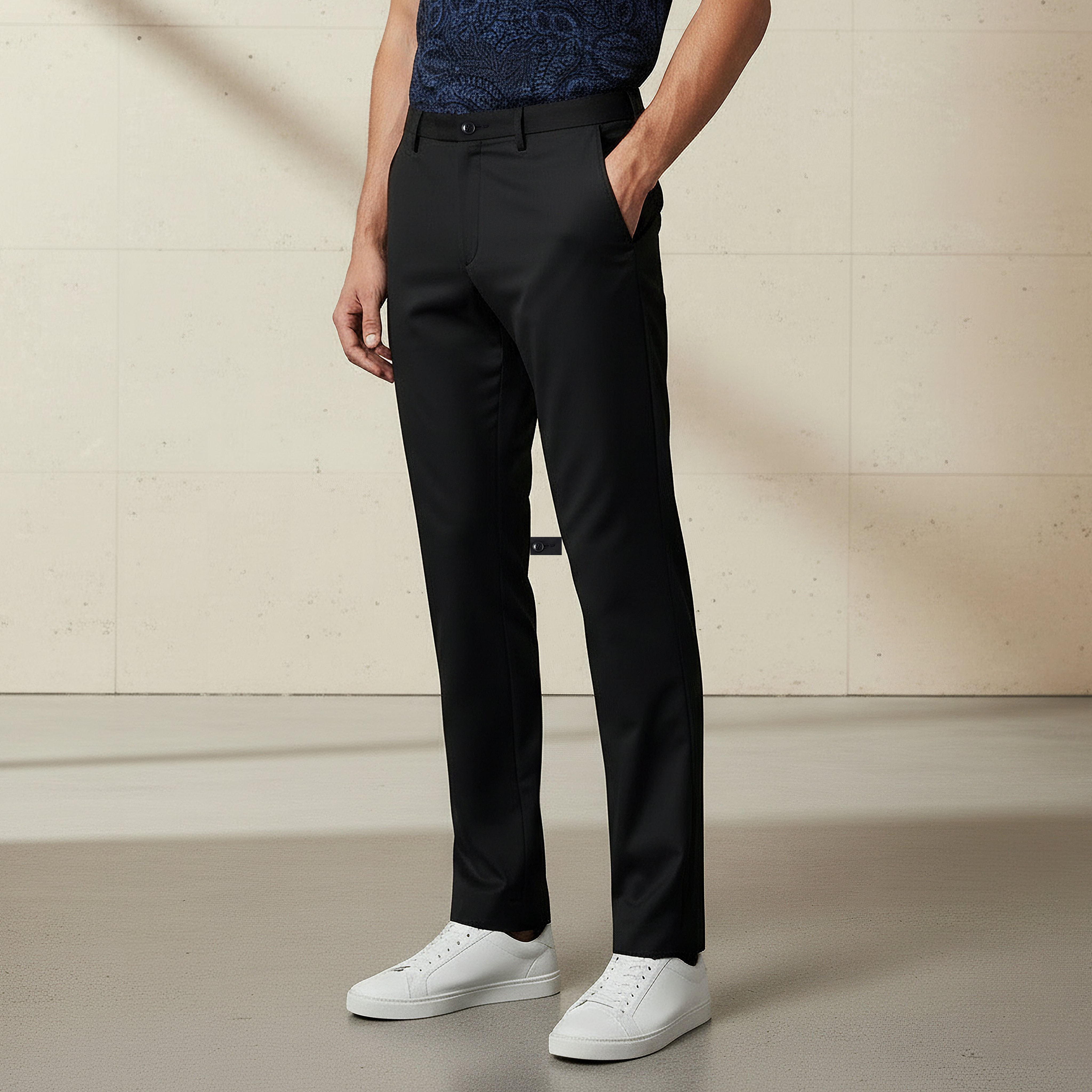Regular Fit Flexi Waist Formal Trousers-men-clothing-bottoms-trousersandchinos-trousers-image-1