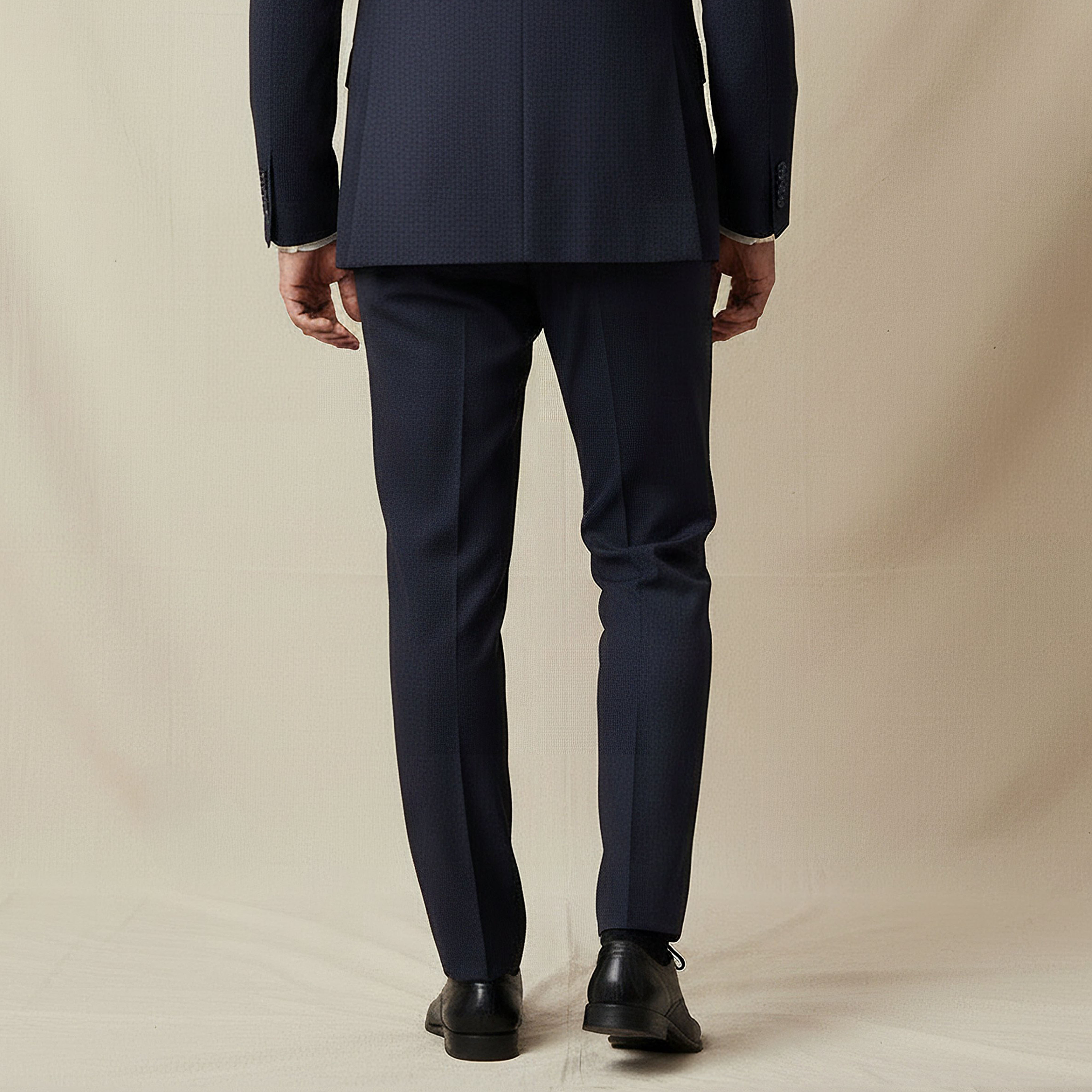 Slim Fit Dobby Flexi Waist Formal Trousers-men-clothing-coordsets-image-4