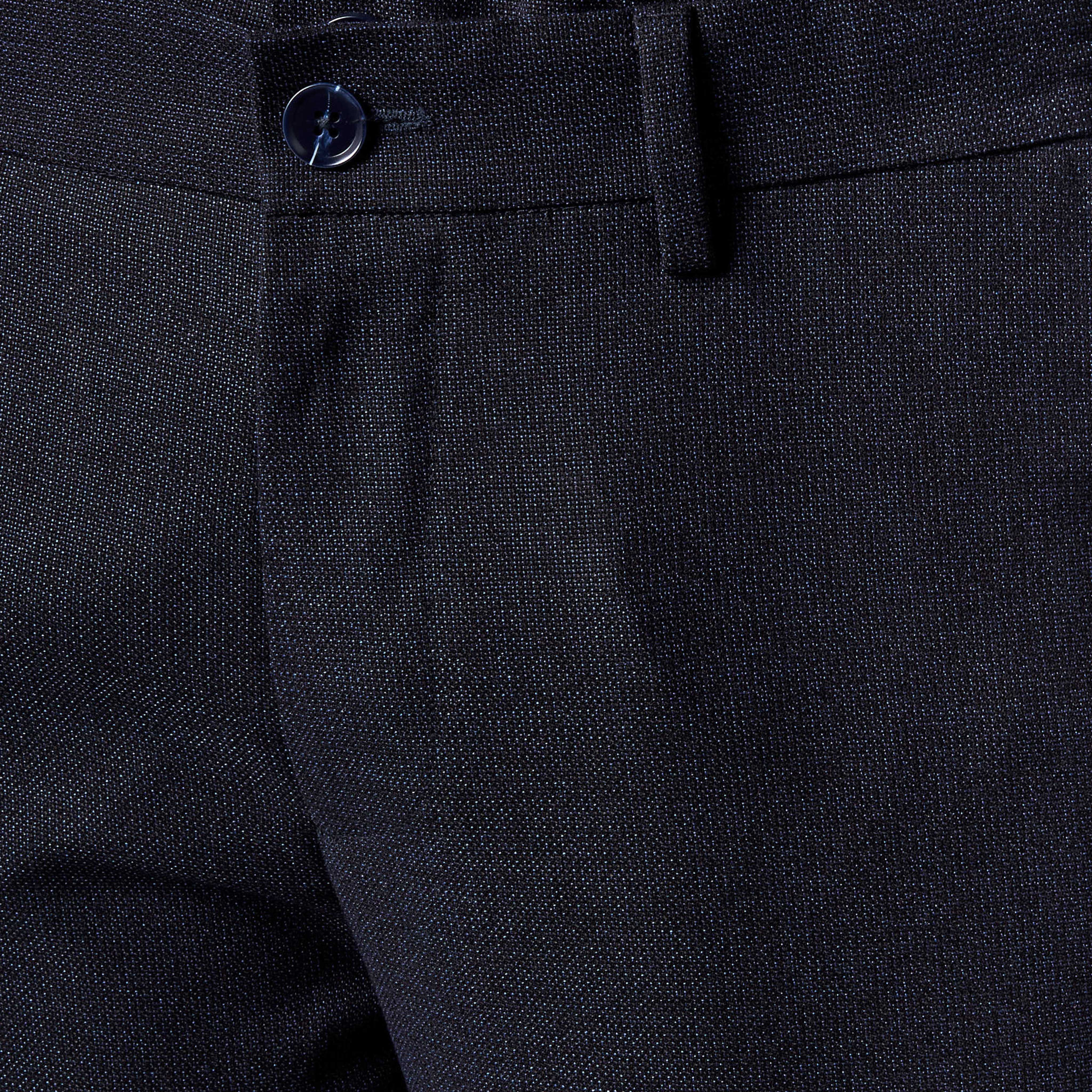 Slim Fit Dobby Flexi Waist Formal Trousers-men-clothing-coordsets-image-2