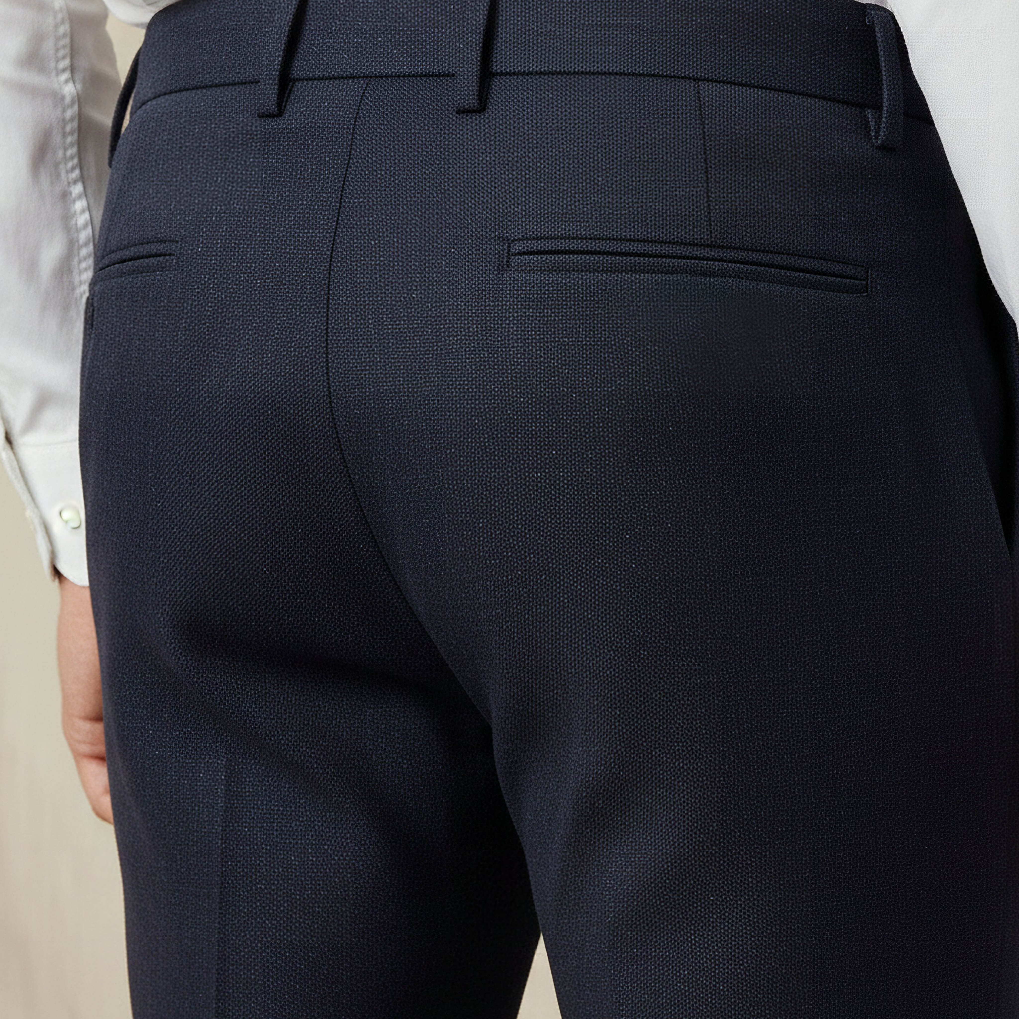 Slim Fit Dobby Flexi Waist Formal Trousers-men-clothing-coordsets-image-5