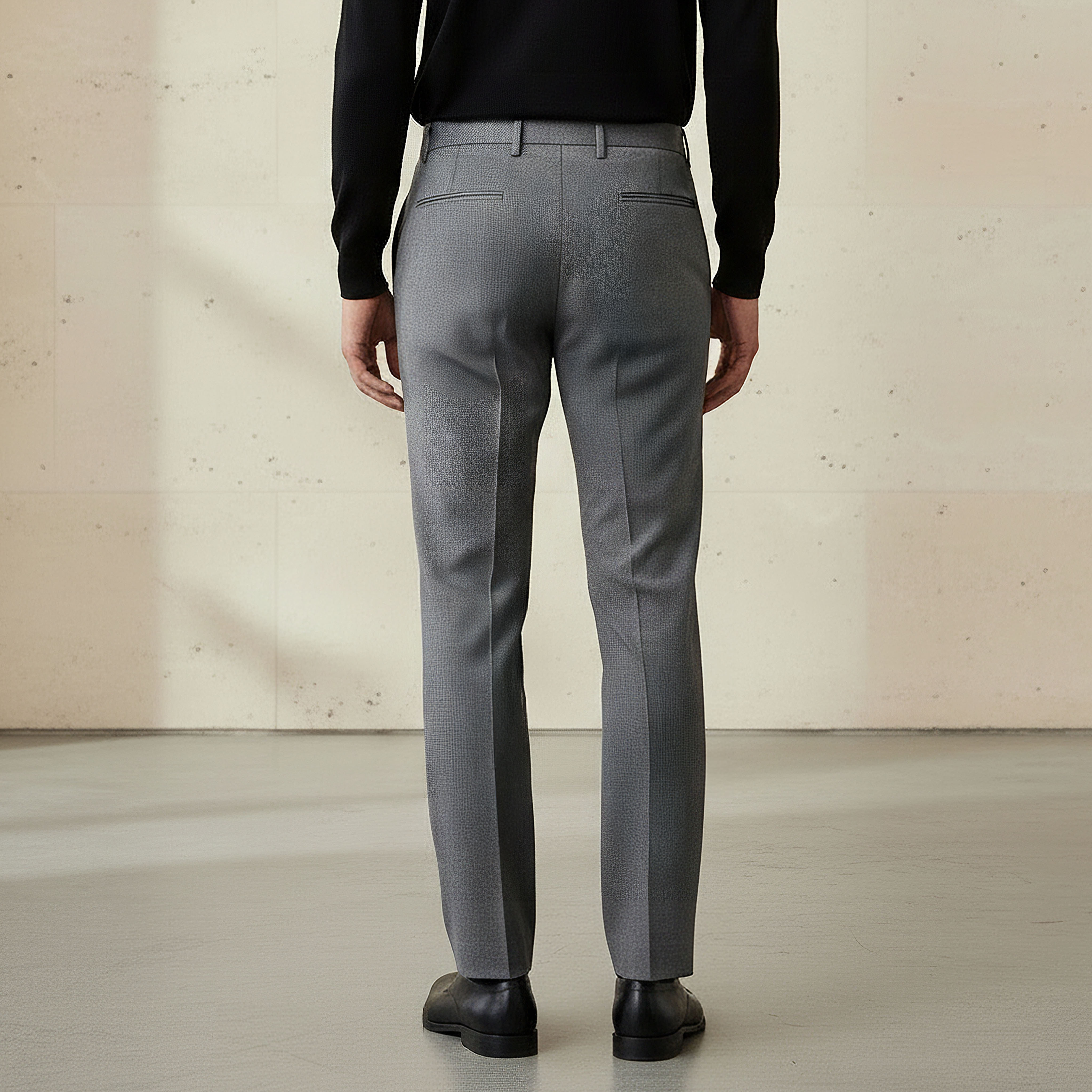 Slim Fit Dobby Flexi Waist Formal Trousers-men-clothing-coordsets-image-4