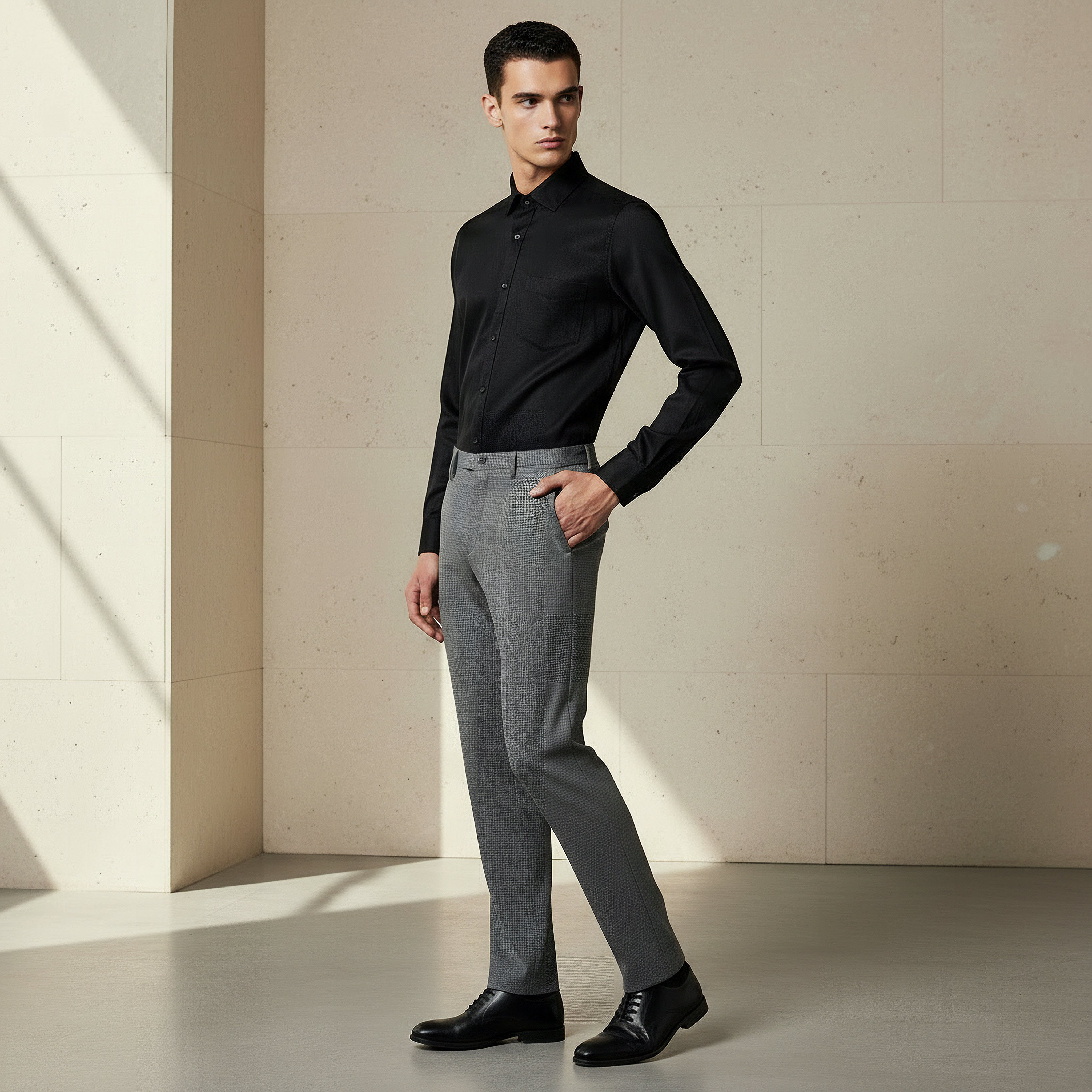 Men Regular Fit Collared Long Sleeve Shirt-men-clothing-shirts-image-4