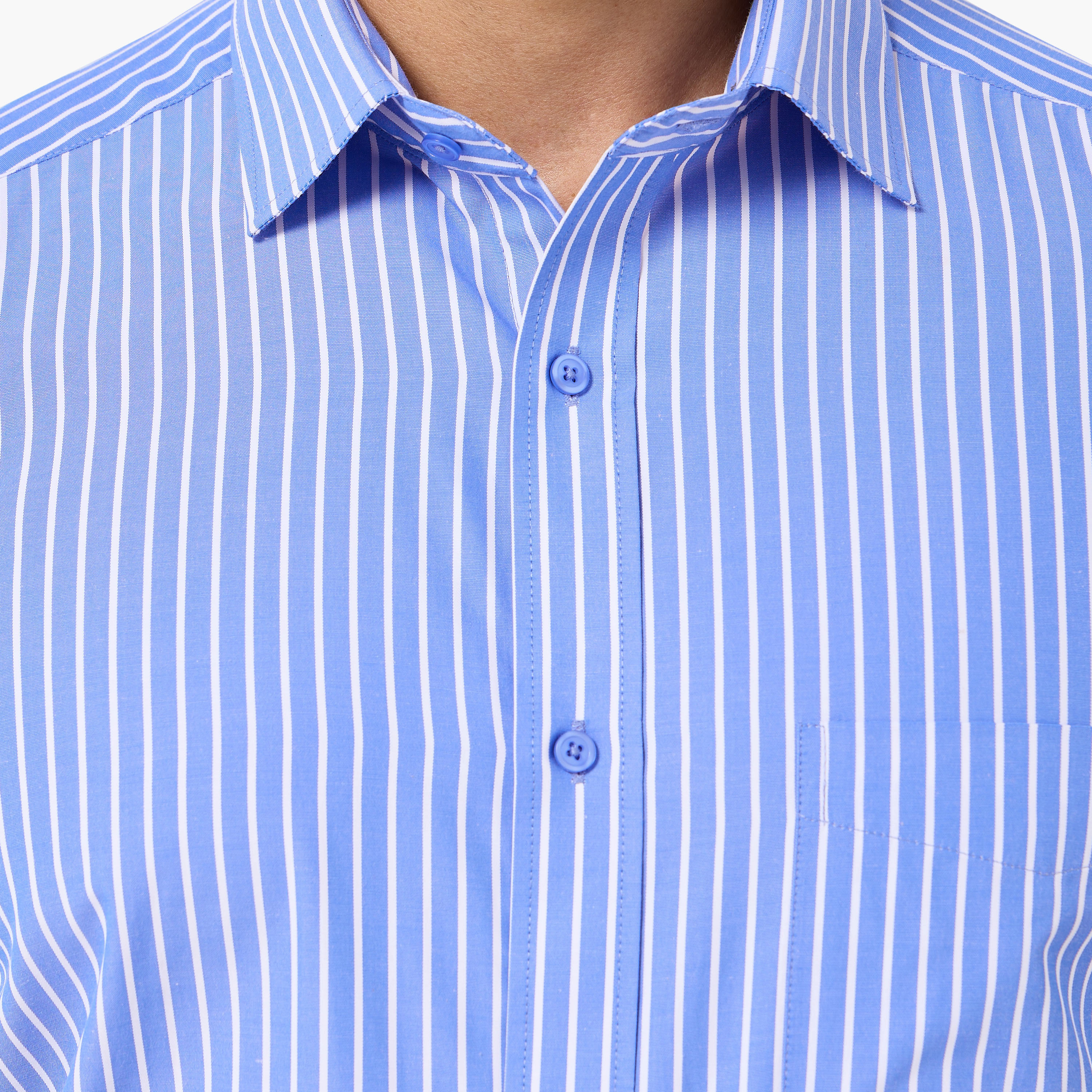 Men Regular Fit Collared Striped Long Sleeves Shirt-men-clothing-shirts-image-2