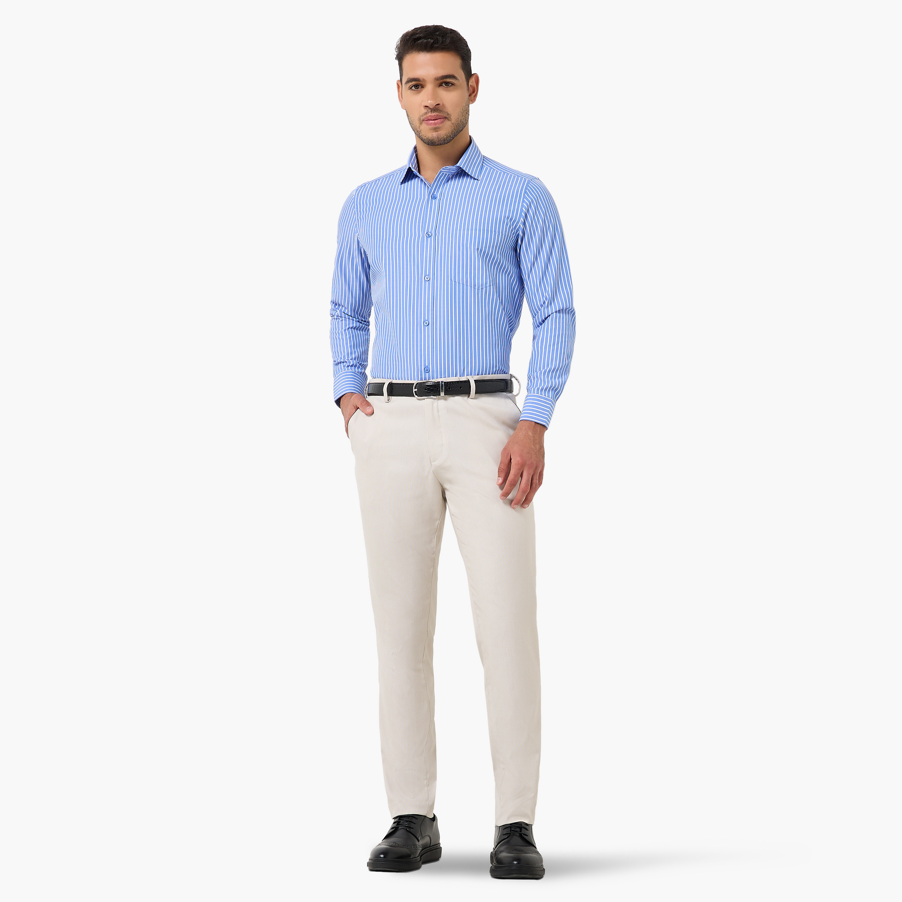 Men Regular Fit Collared Striped Long Sleeves Shirt-men-clothing-shirts-image-3