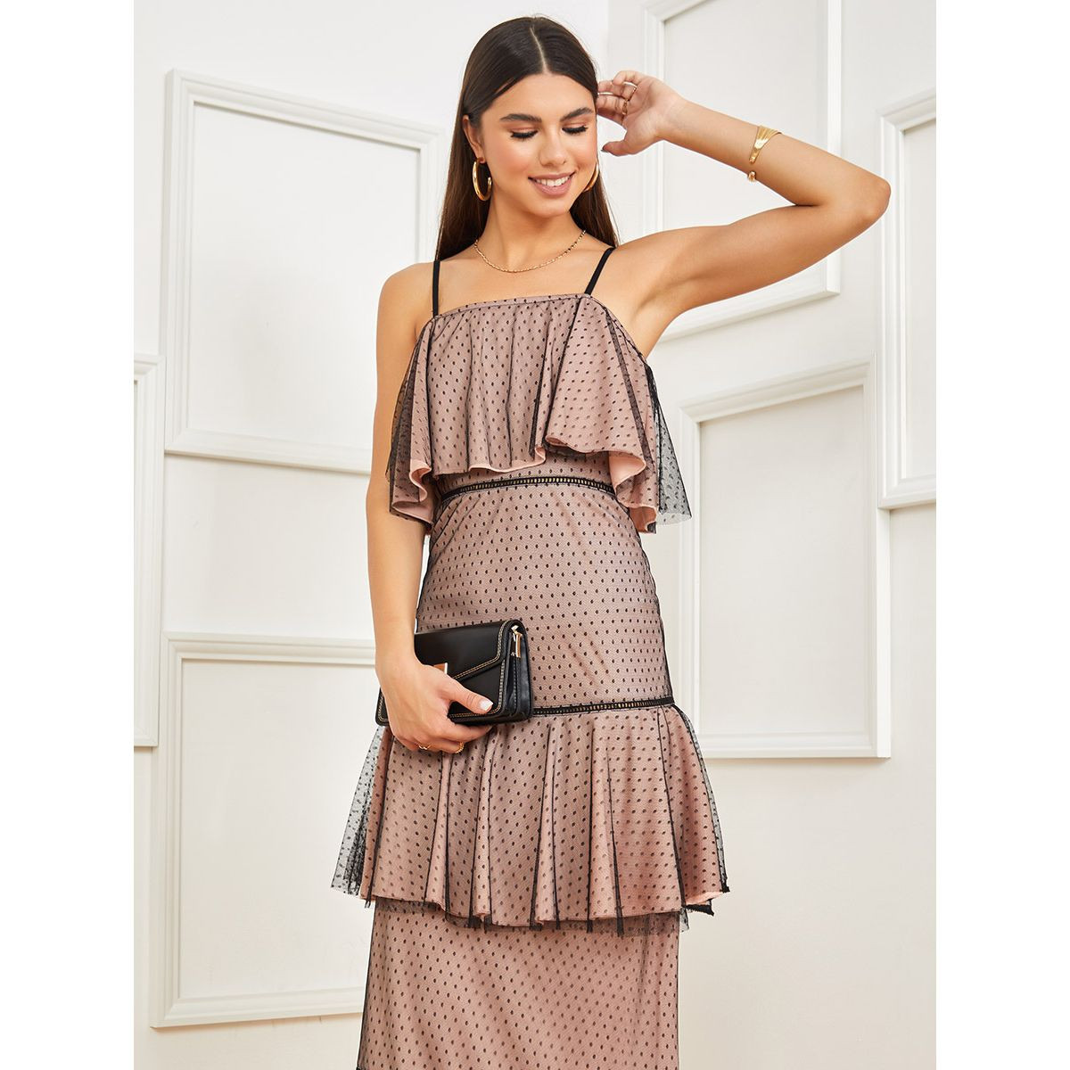Styli Strappy Neck Flare Details Aline Maxi Dress-women-clothing-dresses-image-2