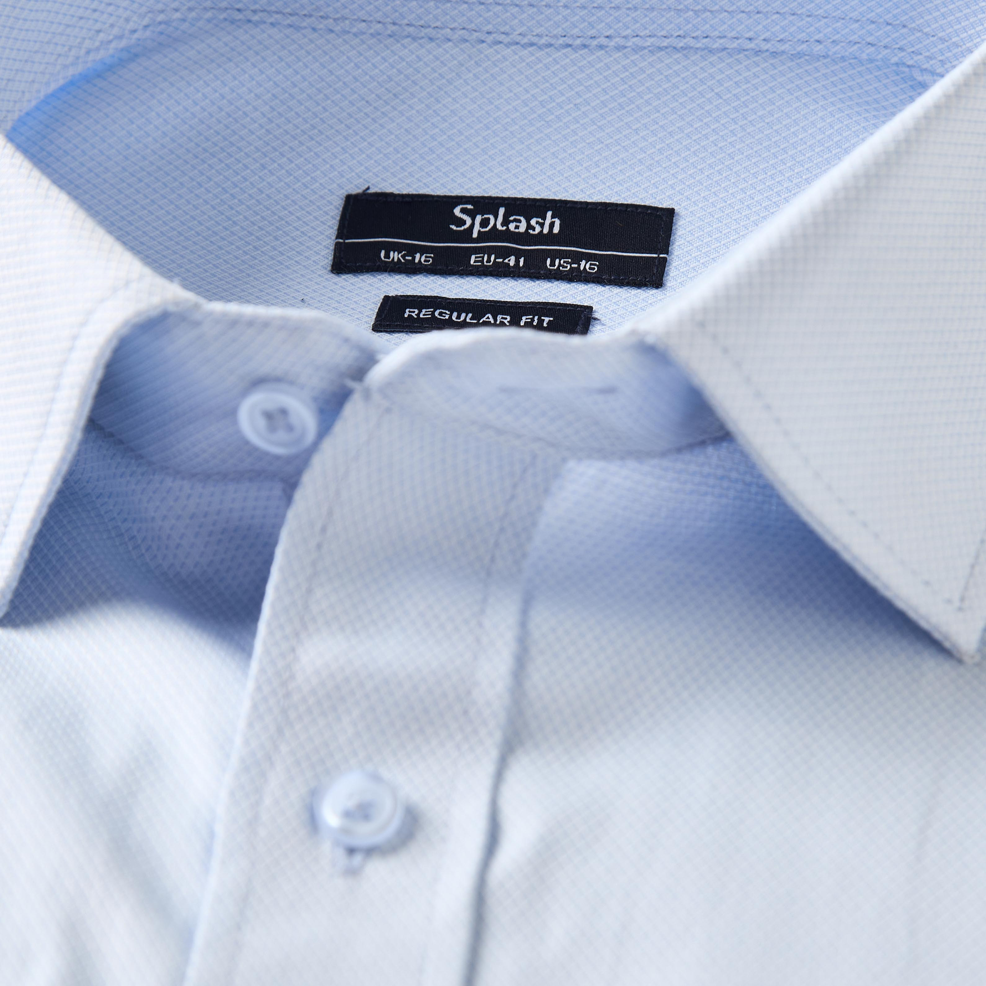 Men Regular Fit Collared Textured Long Sleeve Shirt-men-clothing-shirts-image-2