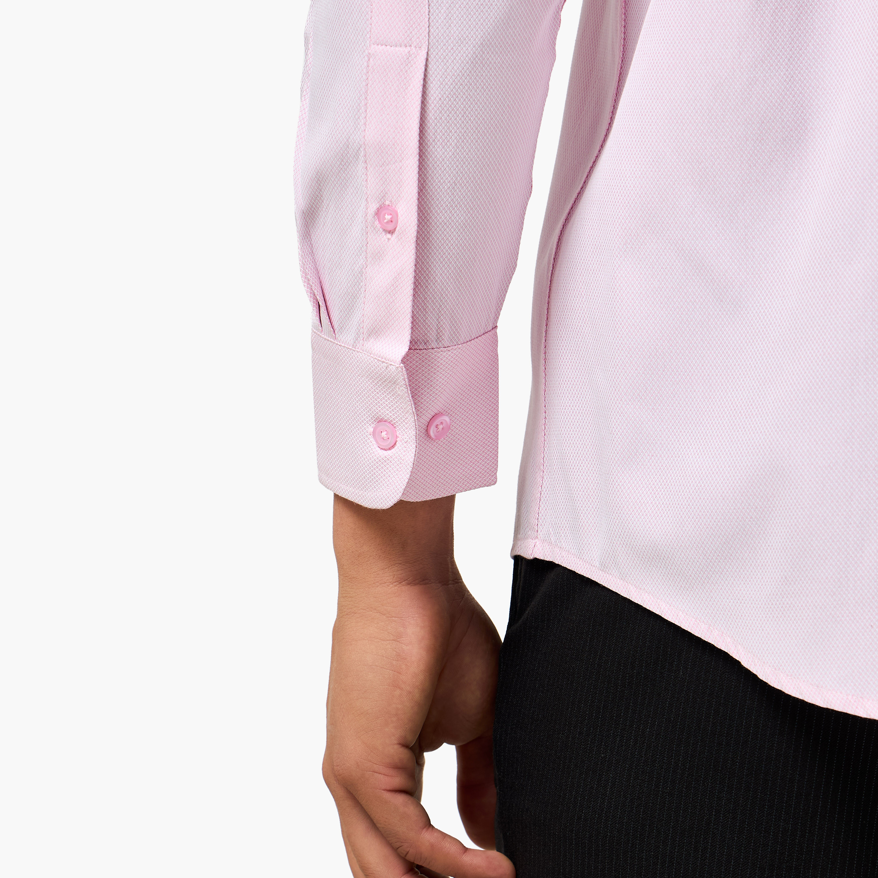 Men Regular Fit Collared Textured Long Sleeve Shirt-men-clothing-shirts-image-5