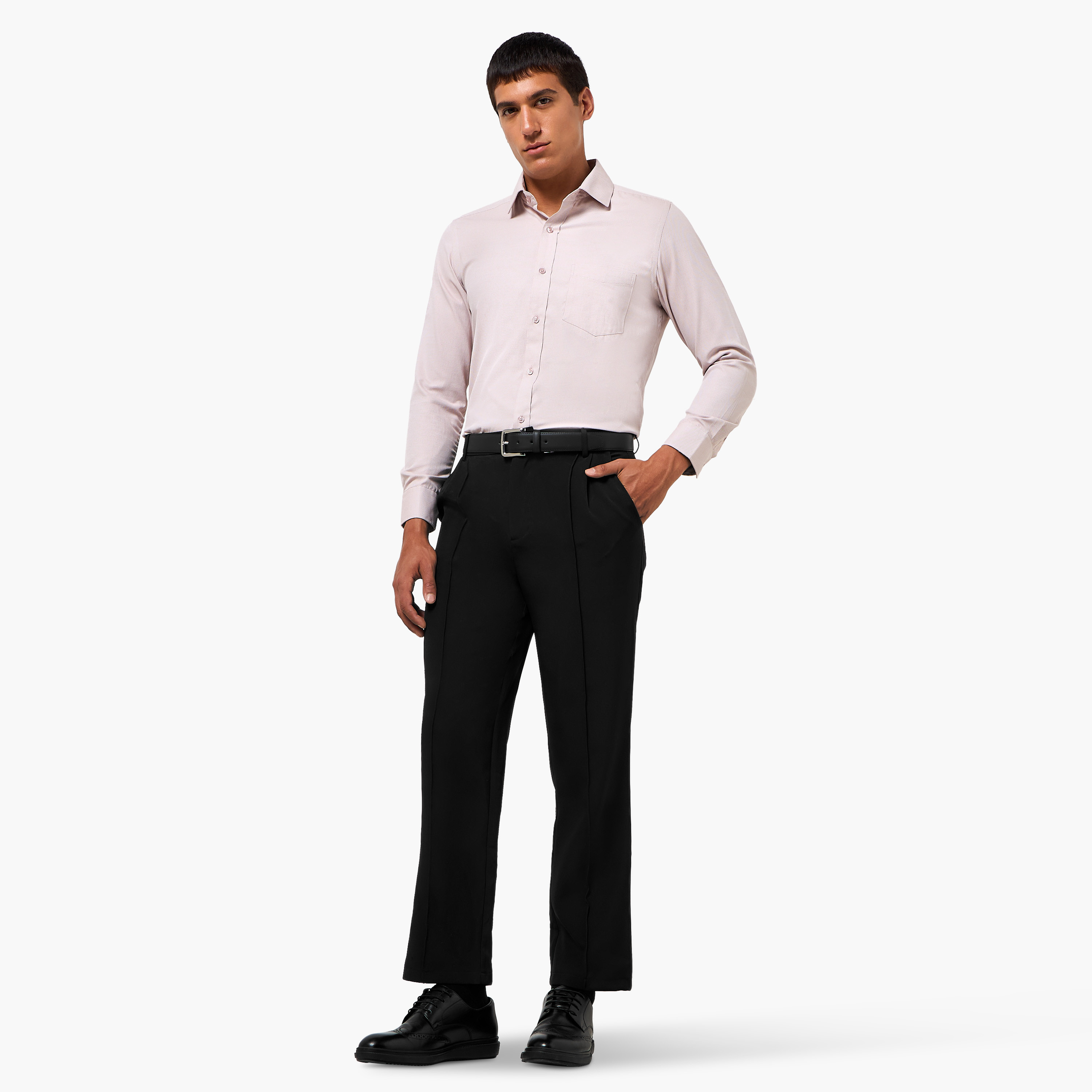 قميص بارز الملمس بأكمام طويلة وياقة وقصة عادية للرجال-men-clothing-shirts-image-3
