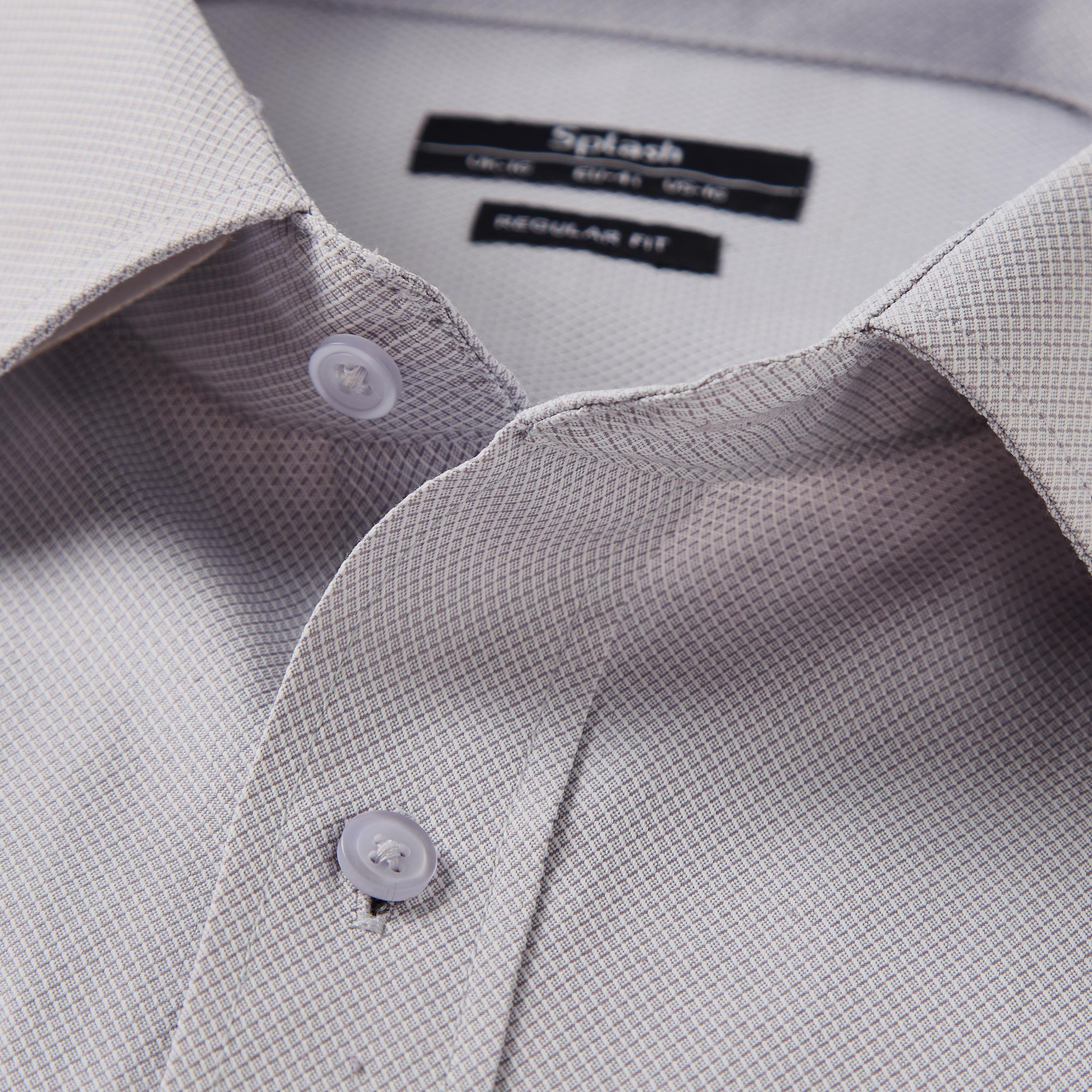 Men Regular Fit Collared Textured Long Sleeve Shirt-men-clothing-shirts-image-2