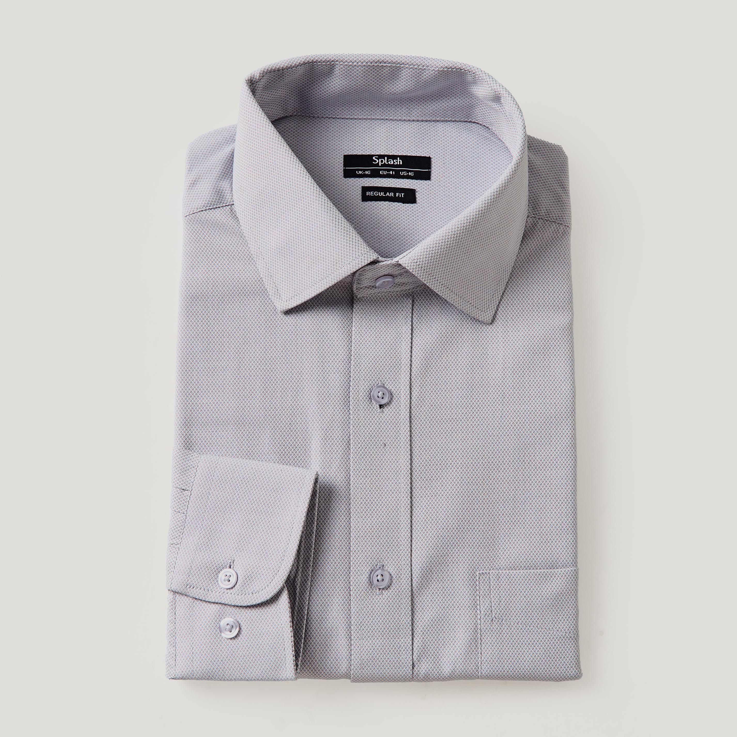 Men Regular Fit Collared Textured Long Sleeve Shirt-men-clothing-shirts-image-5