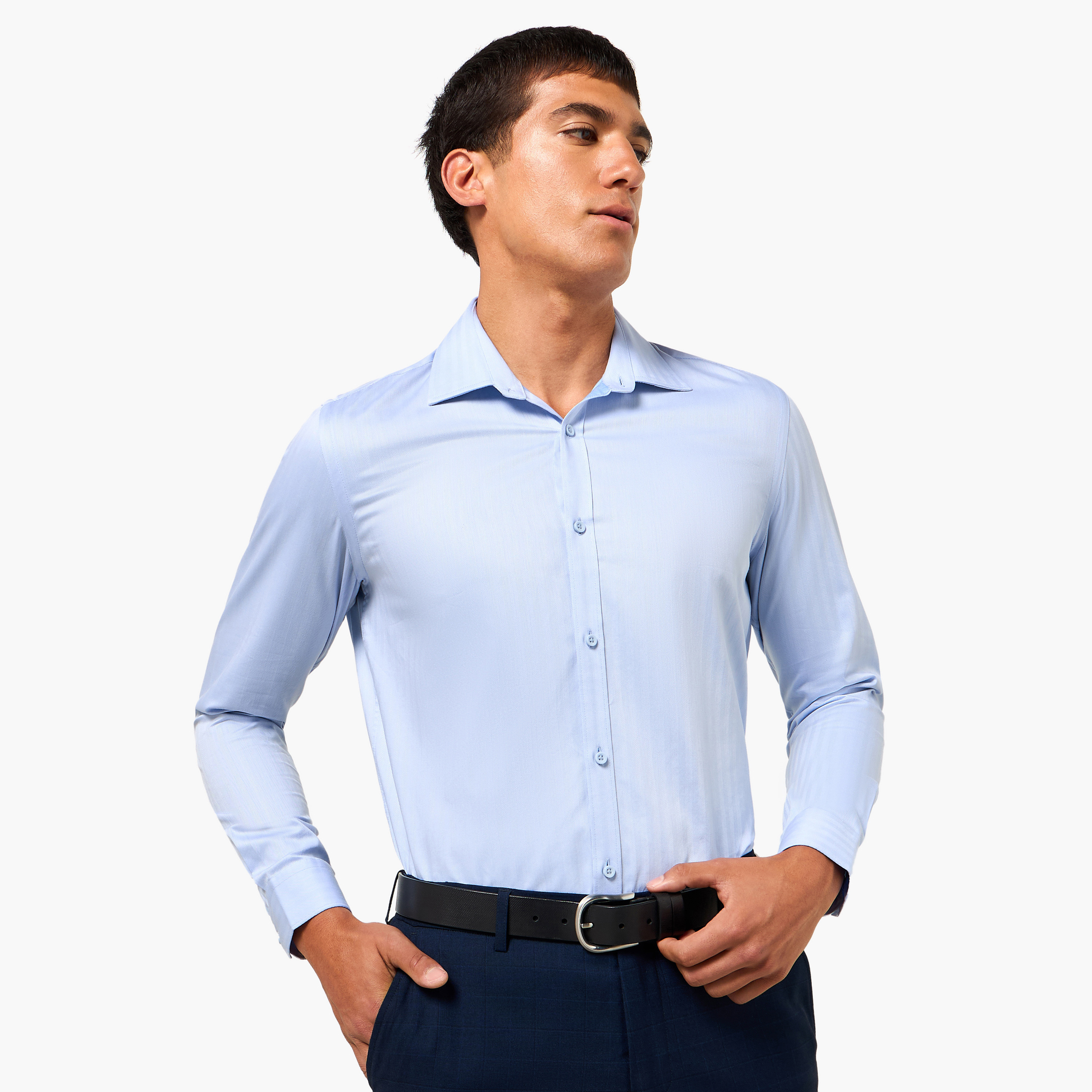 قميص رجالي مخطط بياقة وقصة عادية وأكمام طويلة-men-clothing-shirts-image-8