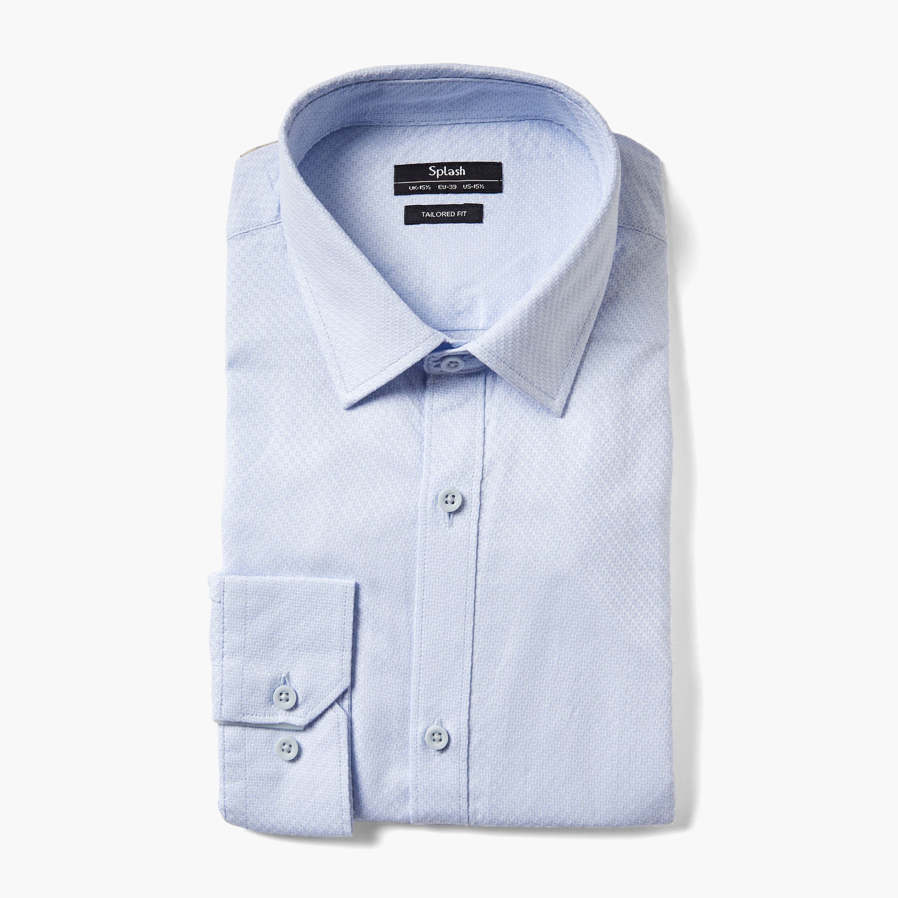 قميص بارز الملمس بقصة عادية وياقة وأكمام طويلة للرجال-men-clothing-shirts-image-5