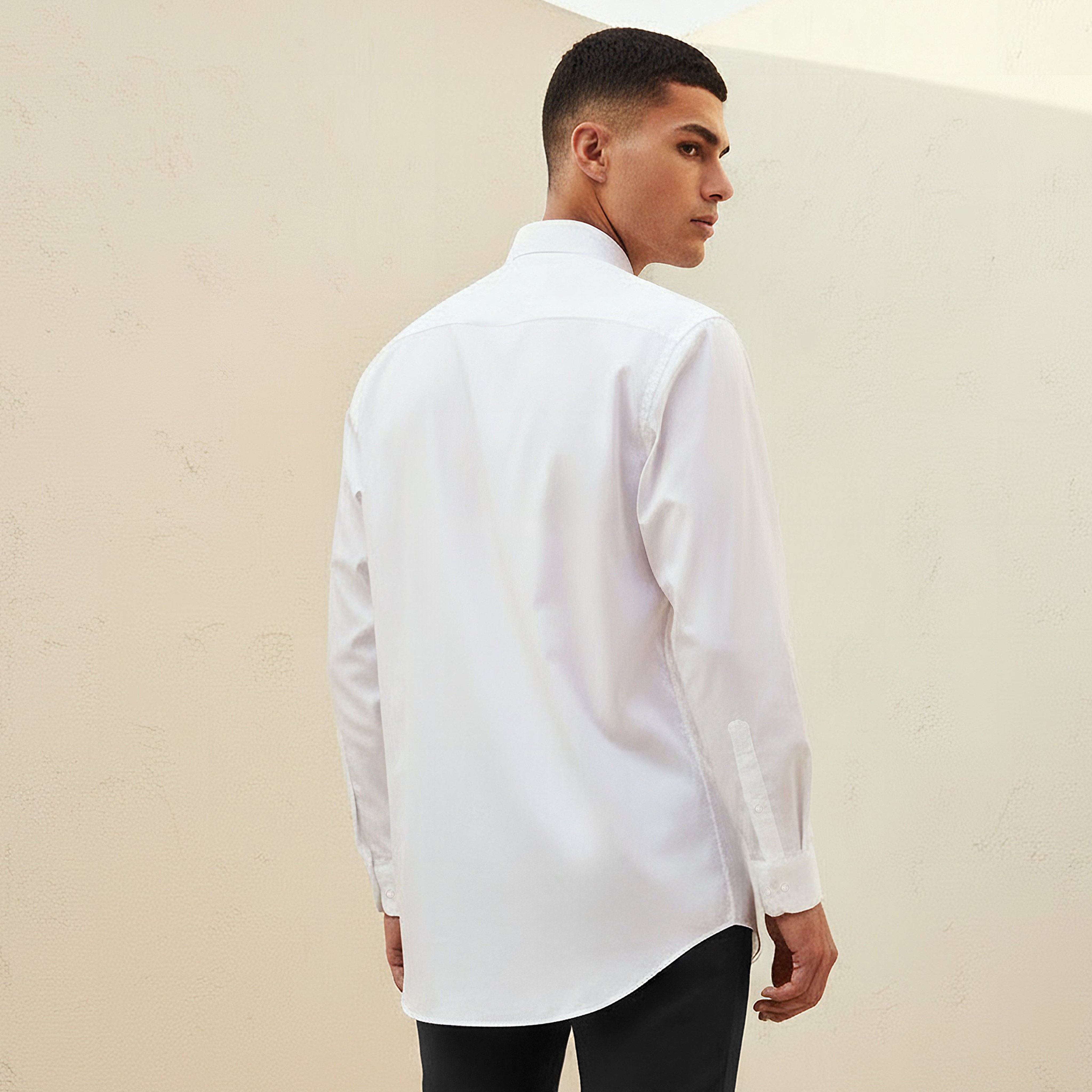 Men Slim Fit Collared Striped Long Sleeves Bib Shirt-men-clothing-shirts-image-4