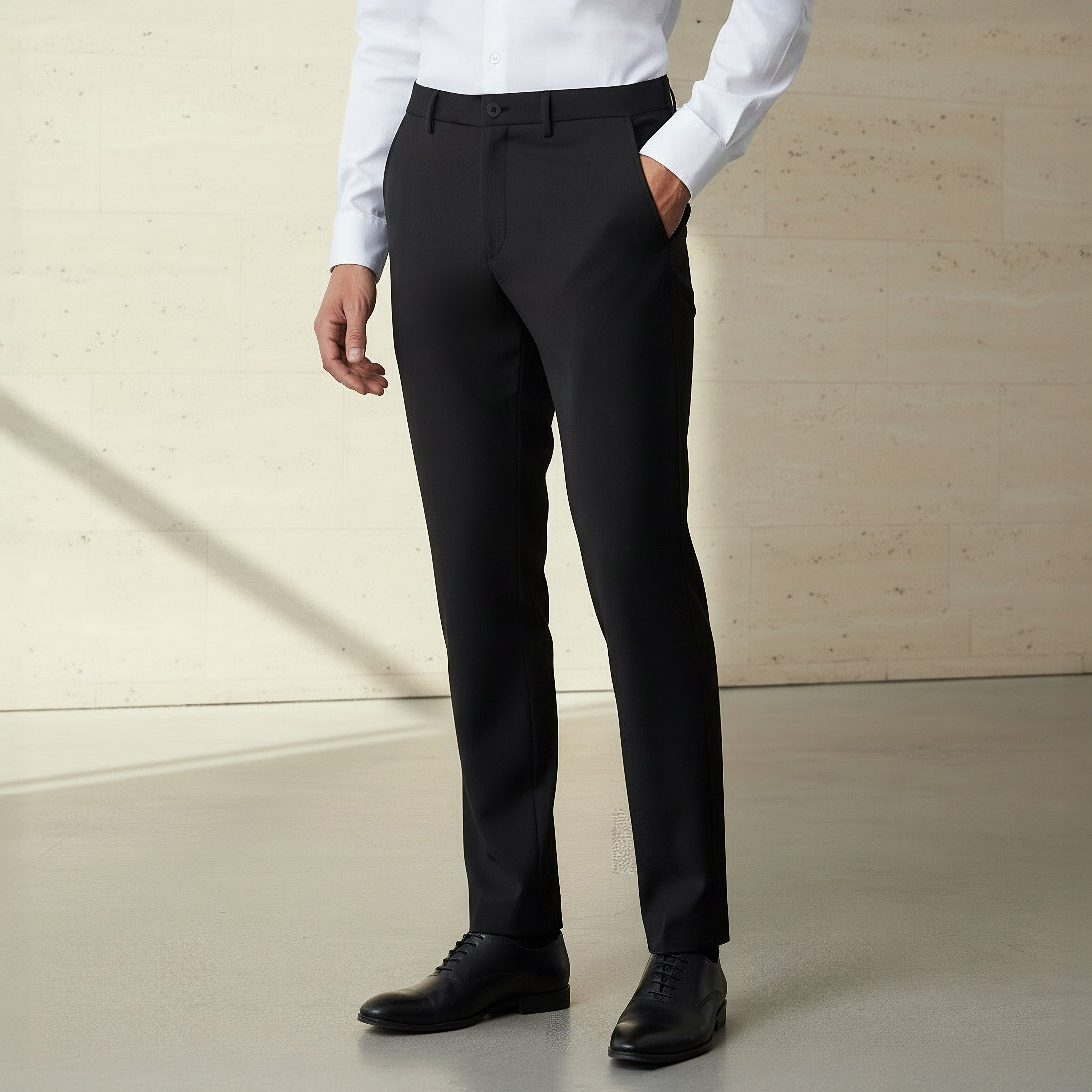 Regular Fit Flexi Waist Trousers-men-clothing-coordsets-image-1