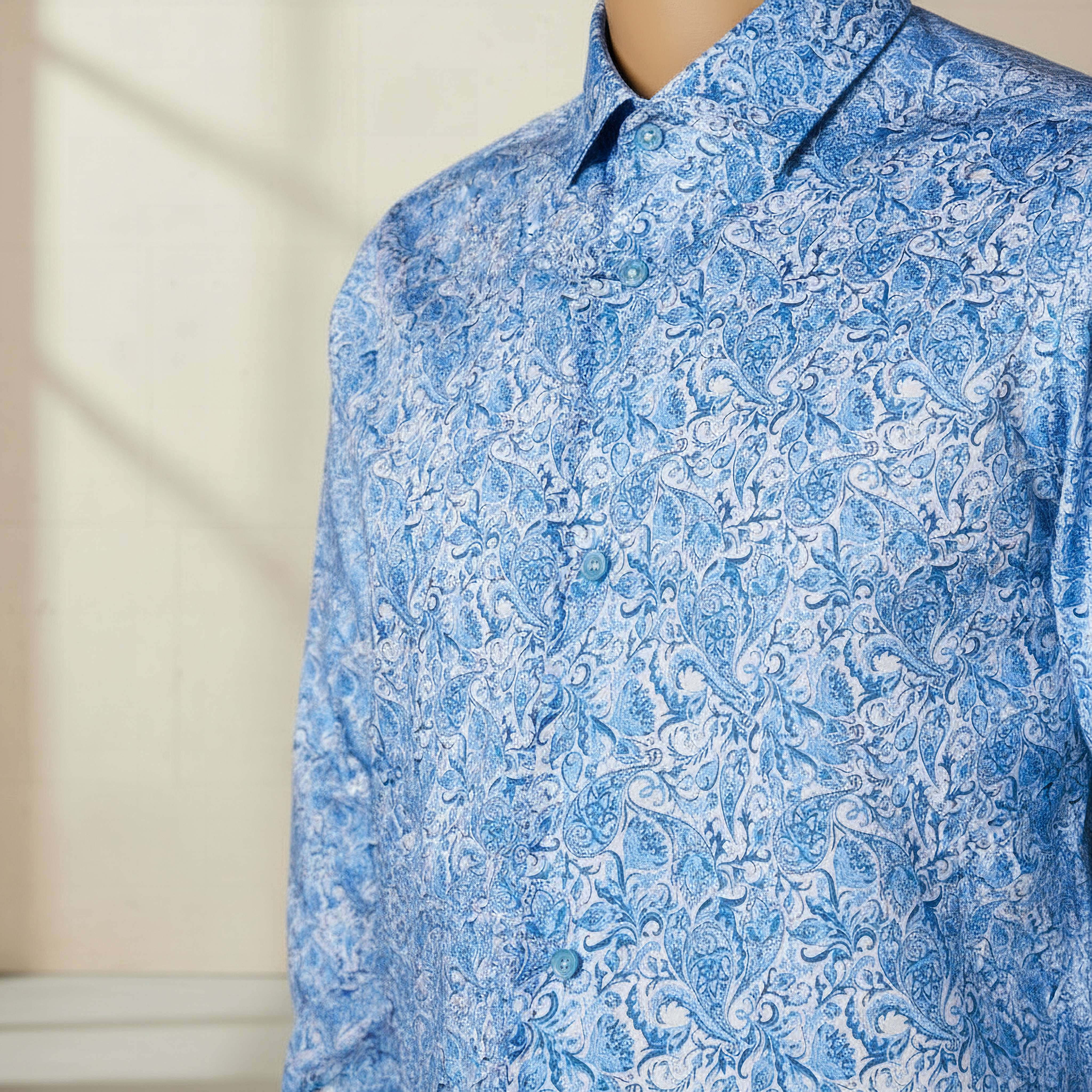 قميص بقصة سليم وياقة وطبعات وأكمام طويلة للرجال-men-clothing-shirts-image-4