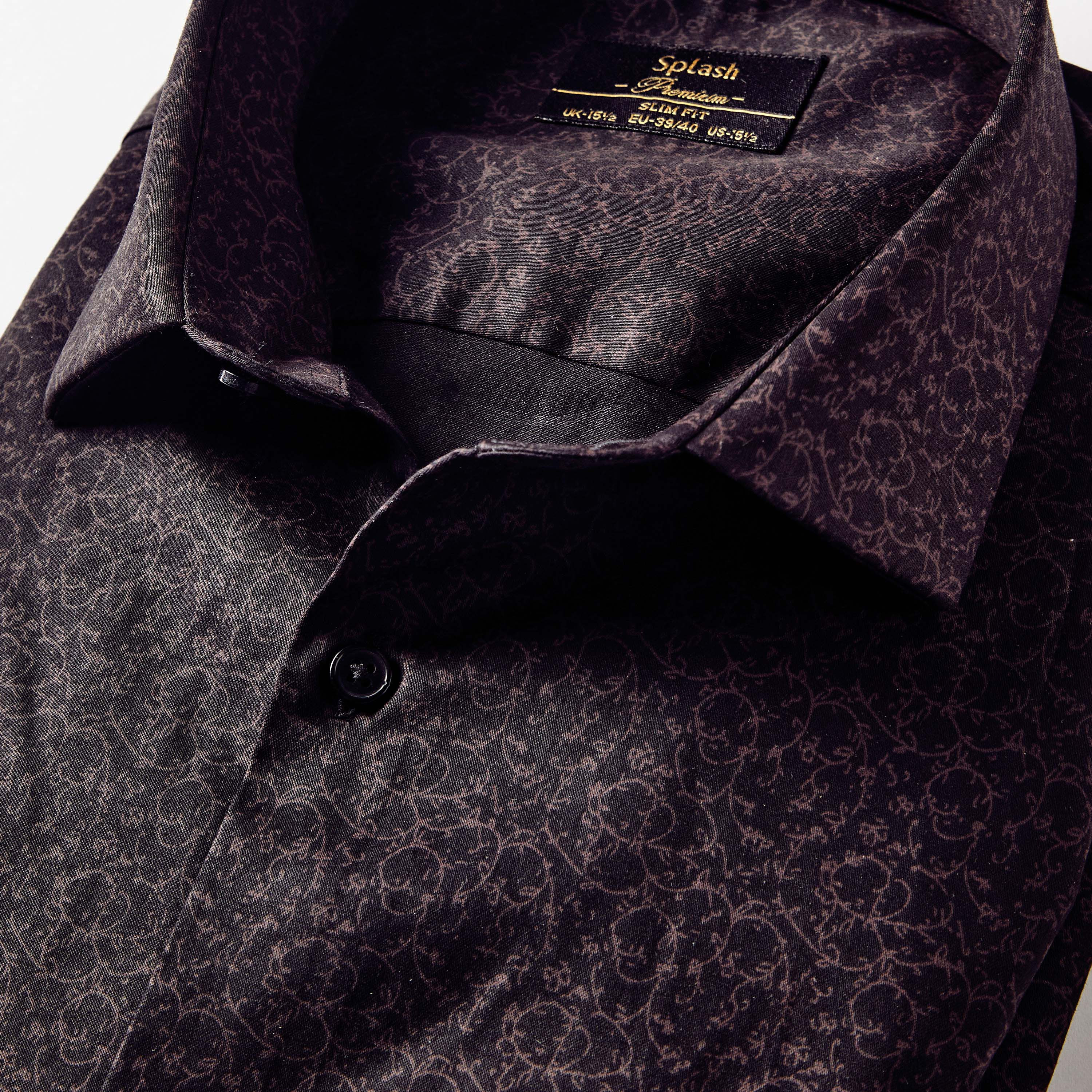 Men Slim Fit Collared Printed Long Sleeves Shirt-men-clothing-shirts-image-2