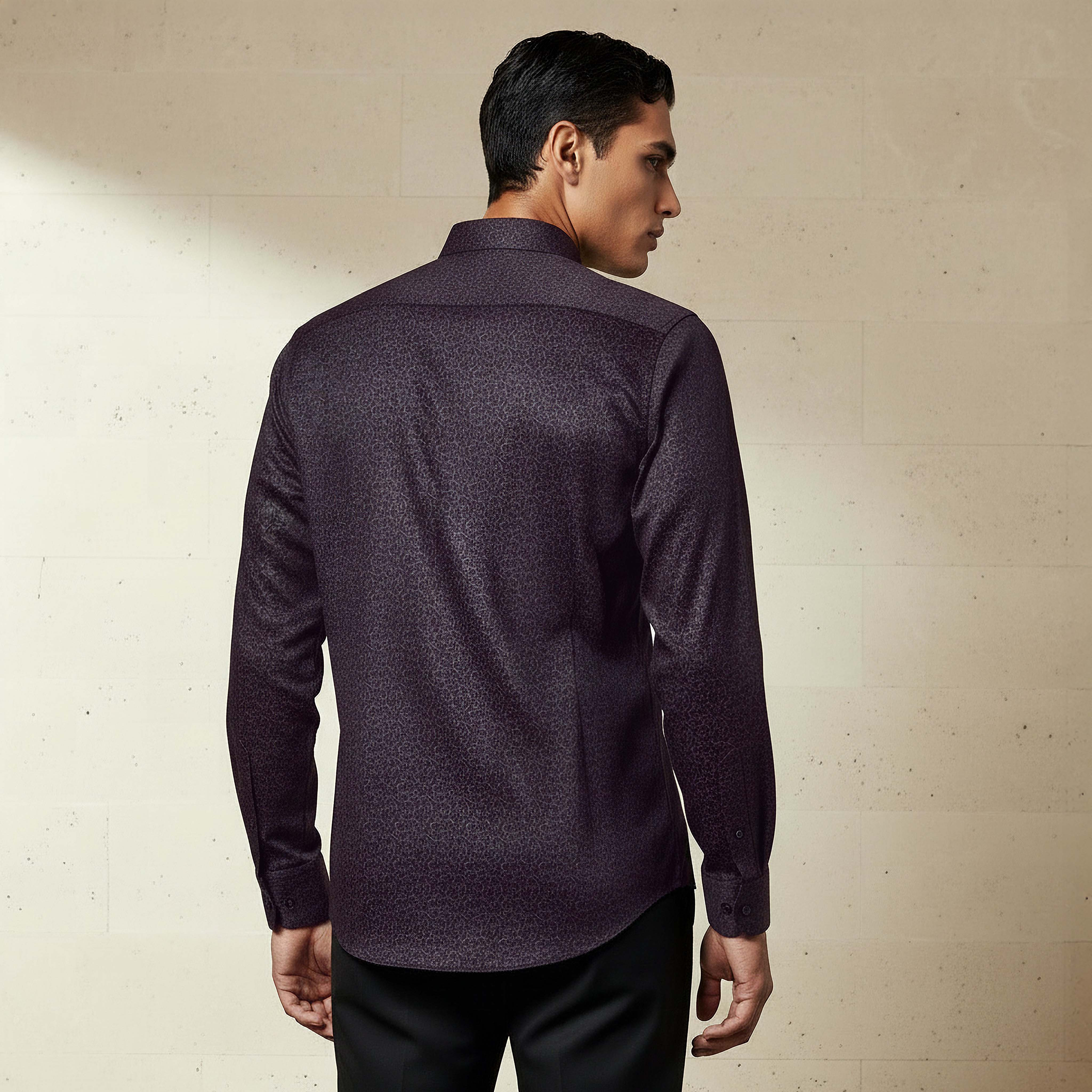 Men Slim Fit Collared Printed Long Sleeves Shirt-men-clothing-shirts-image-3