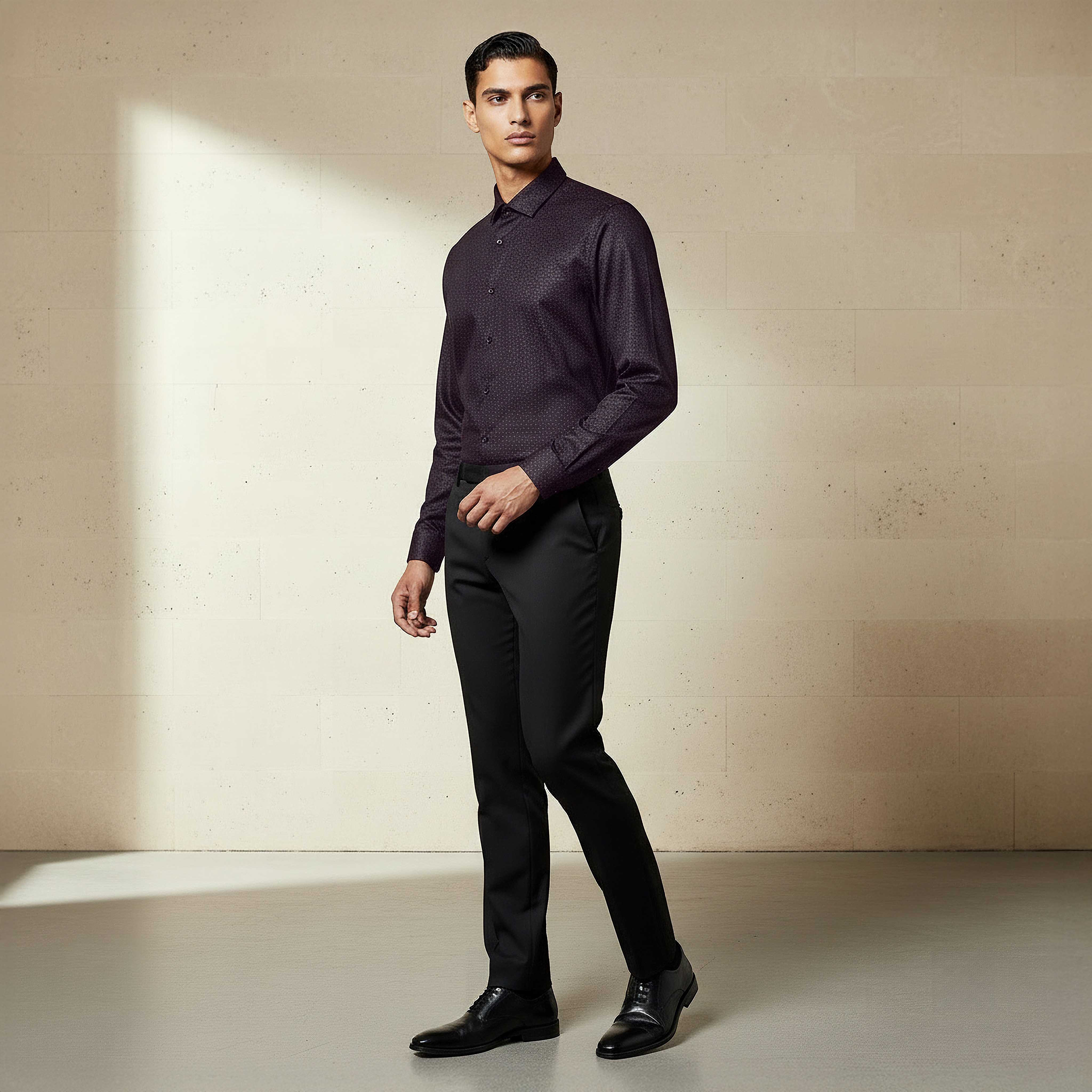 Men Slim Fit Collared Printed Long Sleeves Shirt-men-clothing-shirts-image-4