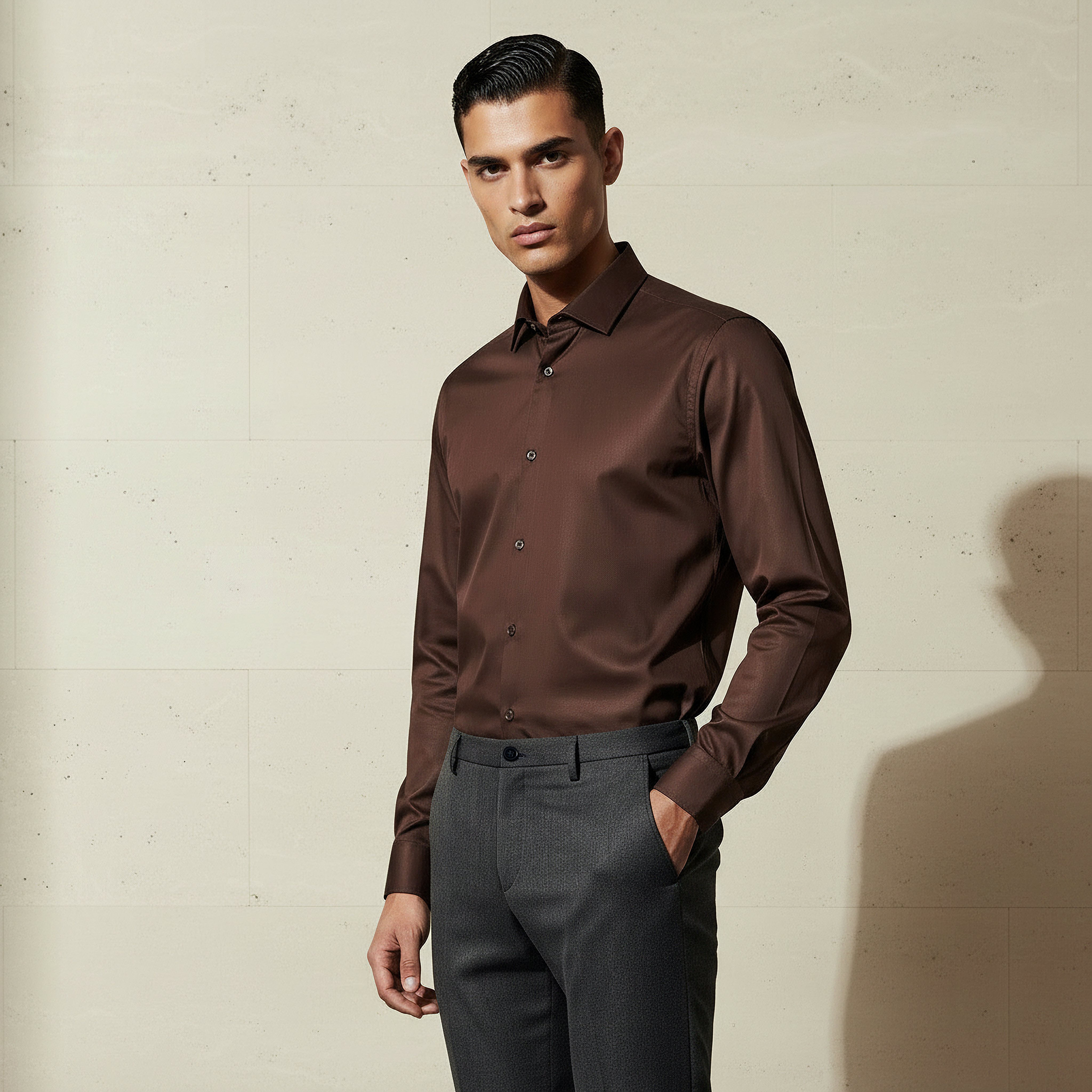 Men Regular Fit Collared Long Sleeve Shirt-men-clothing-shirts-image-1