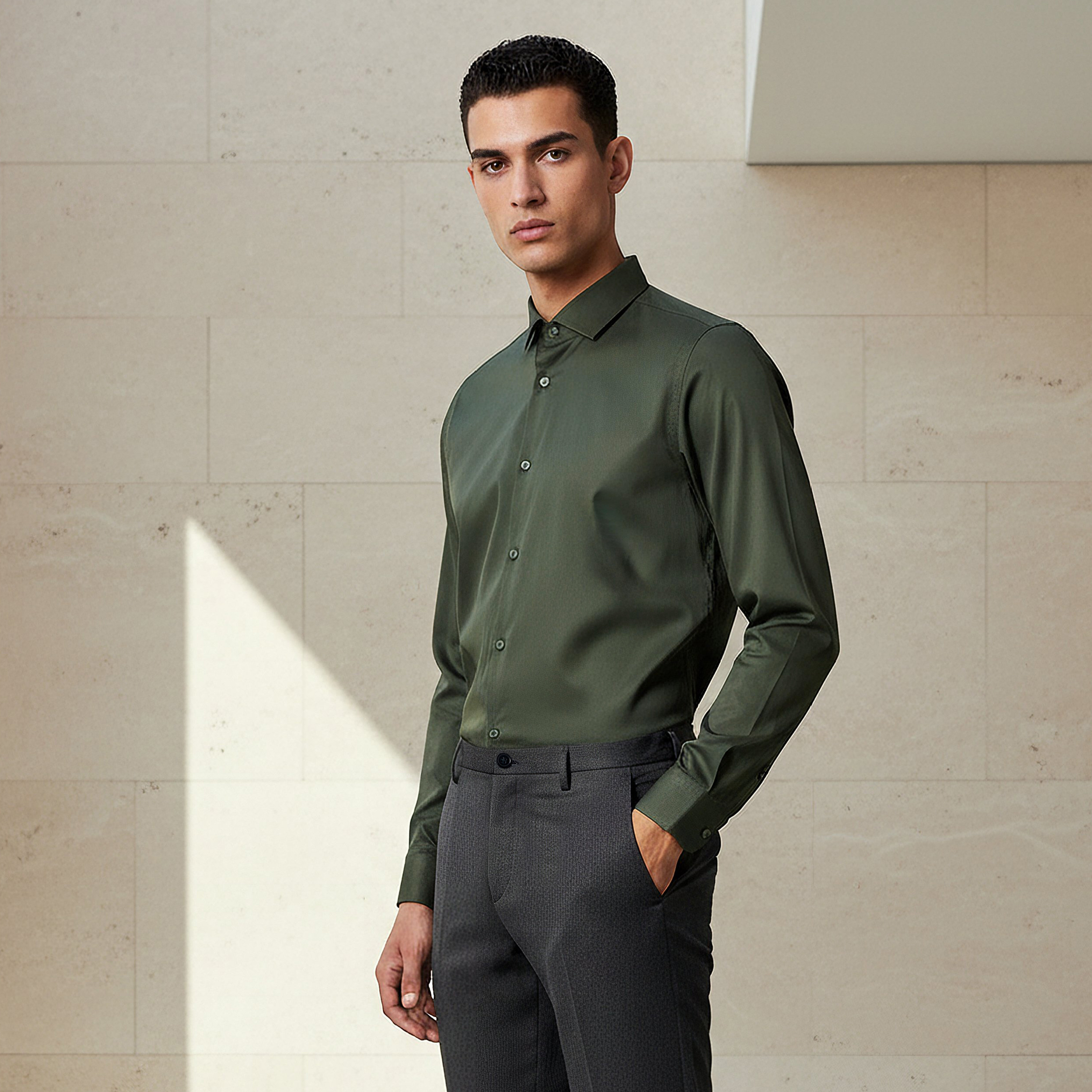 قميص رجالي بأكمام طويلة وياقة وقصة عادية-men-clothing-shirts-image-1